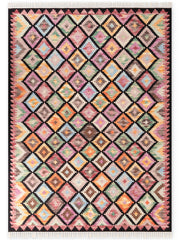 HANSE HOME KAMAL - AFGHAN KELIM MATTA, 106239 BLACK-MULTI