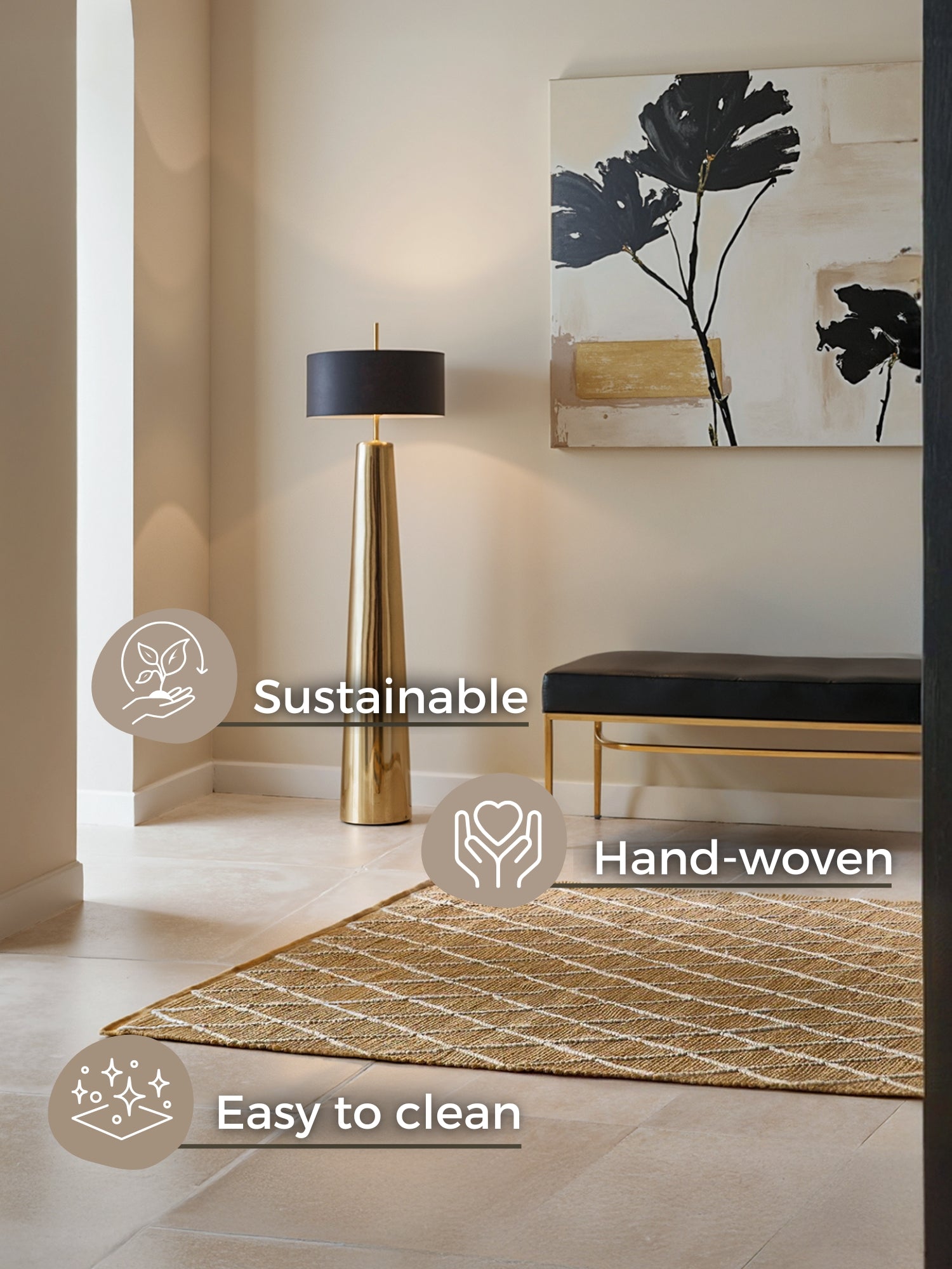 KINU JUTEMATTA, NATURLIG GULD-VIT 106208