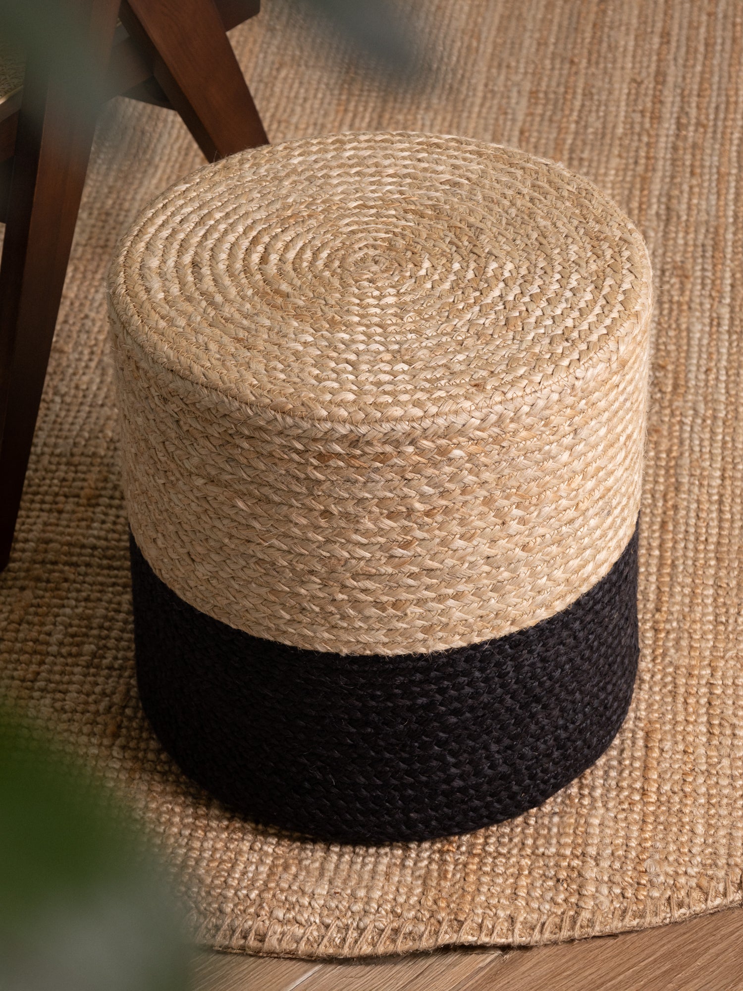 JUTZA JUTEPOUF, 106237 NATURLIG GYLLEN-SVART