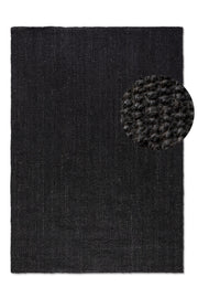 BOUCLE JUTEMATTA, MÖRKSVART - 105976