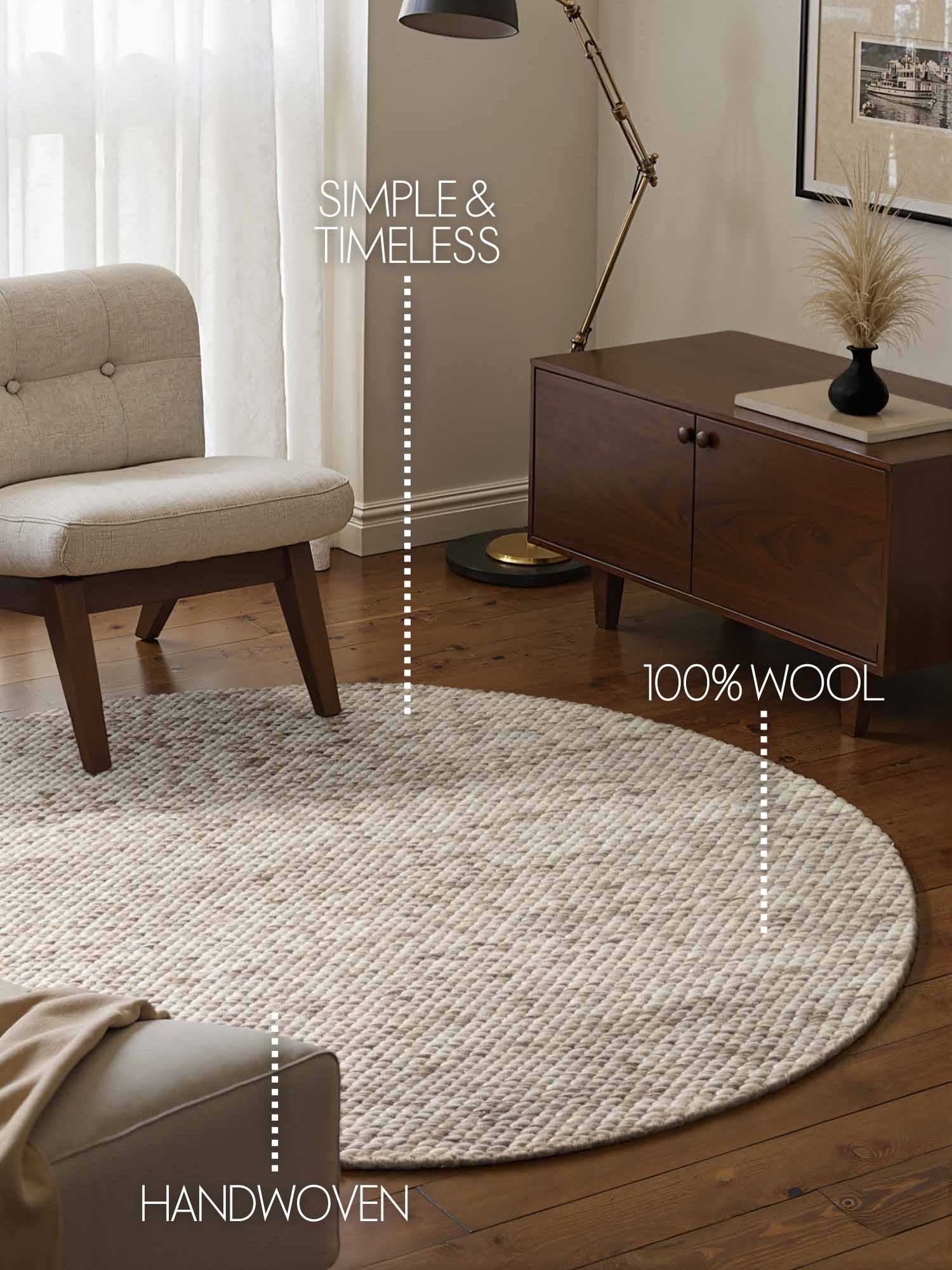 ELLE DECORATION LYON ULLMATTA, BÖNOR NATURLIG KRÄMBRUN