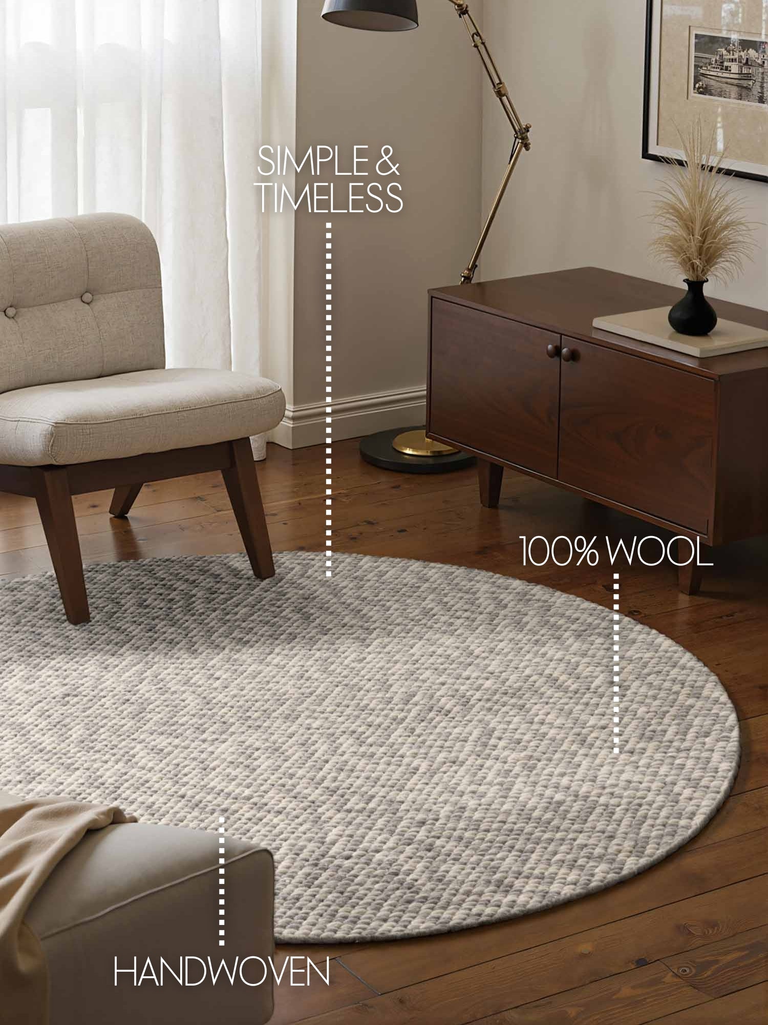 ELLE DECORATION LYON ULLMATTA, BÖNOR NATURLIG KRÄMGRÅ