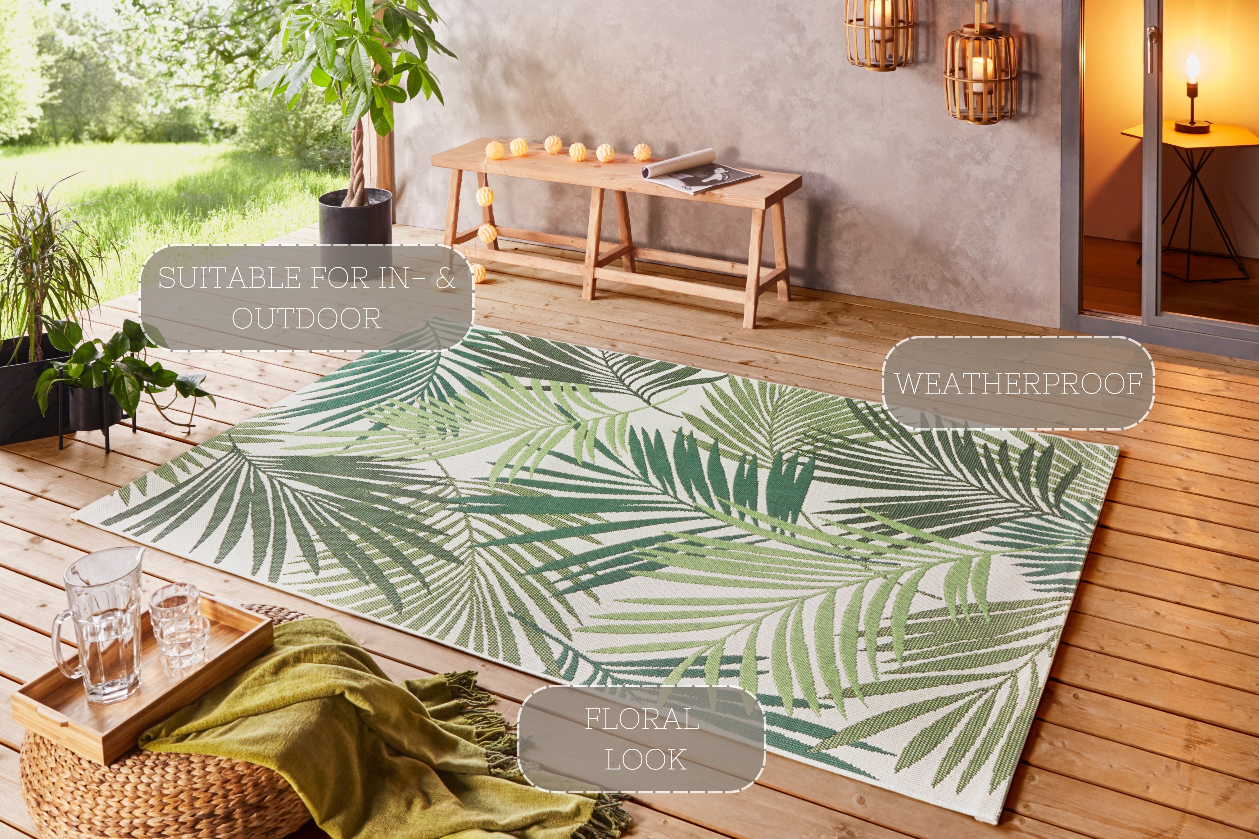 HANSE HOME BEACH MATTA, GRÖN-CRÈME 103843