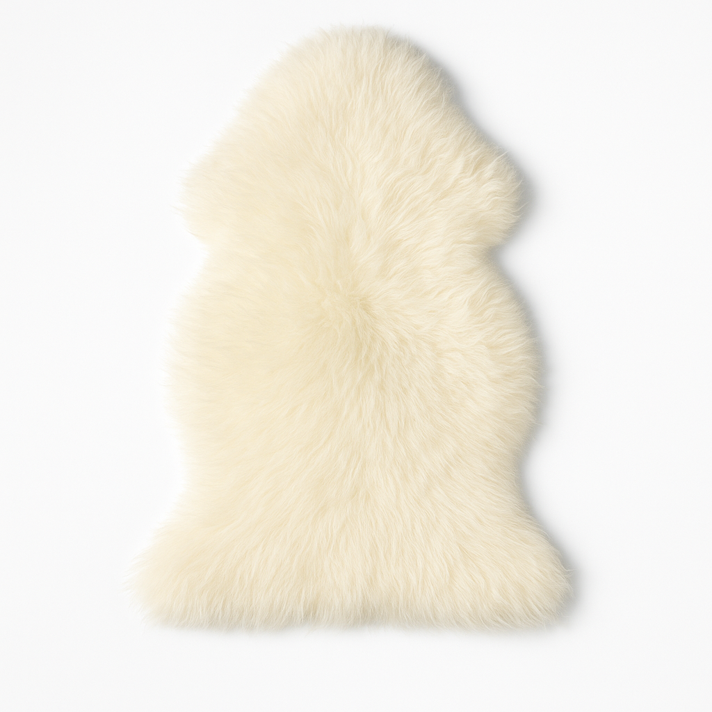 ÄKTA NYZEELANDSK LAMMSKINN, NATURLIG KRÄM