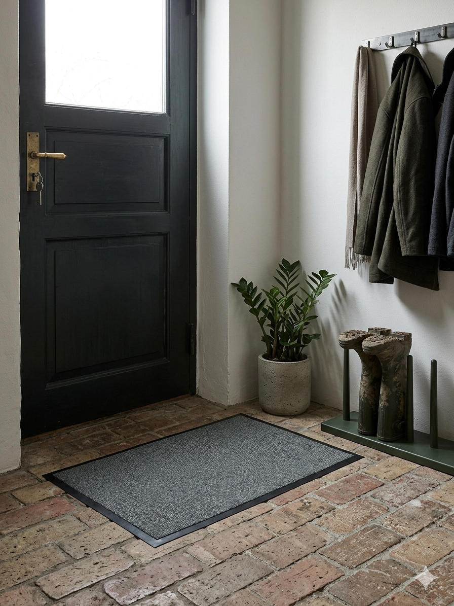 SHADOW STEP - SLIDSTÆRK POLYAMID DØRMÅTTE, GRÅ