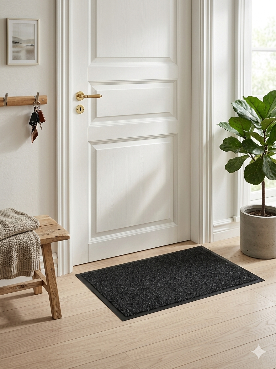 SHADOW STEP - SLIDSTÆRK POLYAMID DØRMÅTTE, SORT