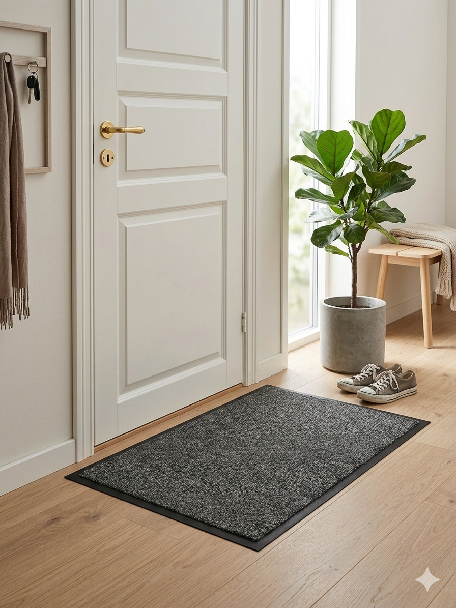 SHADOW STEP - SLIDSTÆRK POLYAMID DØRMÅTTE, ANTRACIT GRÅ