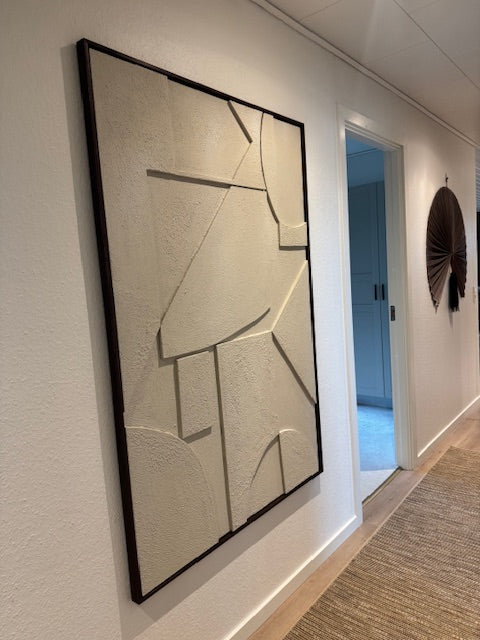 TEXTURERAD HANDGJORD VÄGGKONST - MJUK GEOMETRI