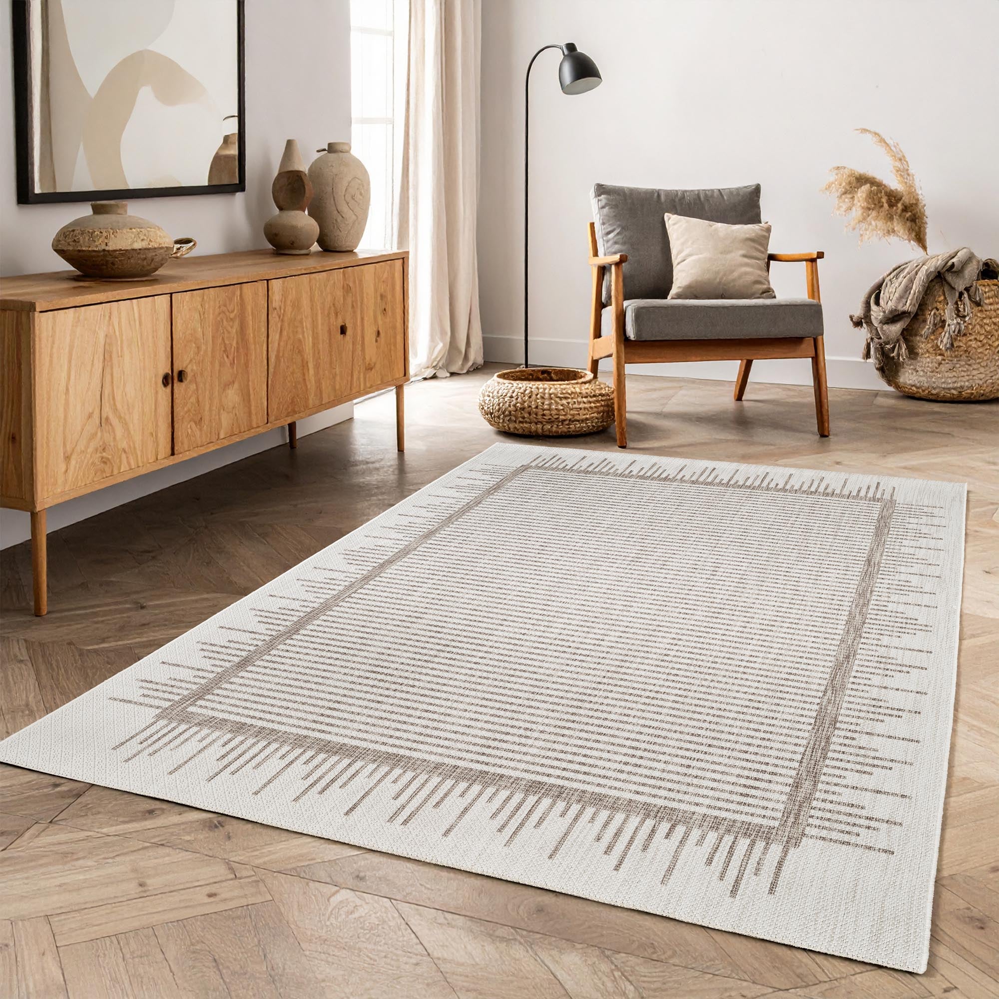 SUNSET PLATTVÄVD MATTA, 100 BEIGE