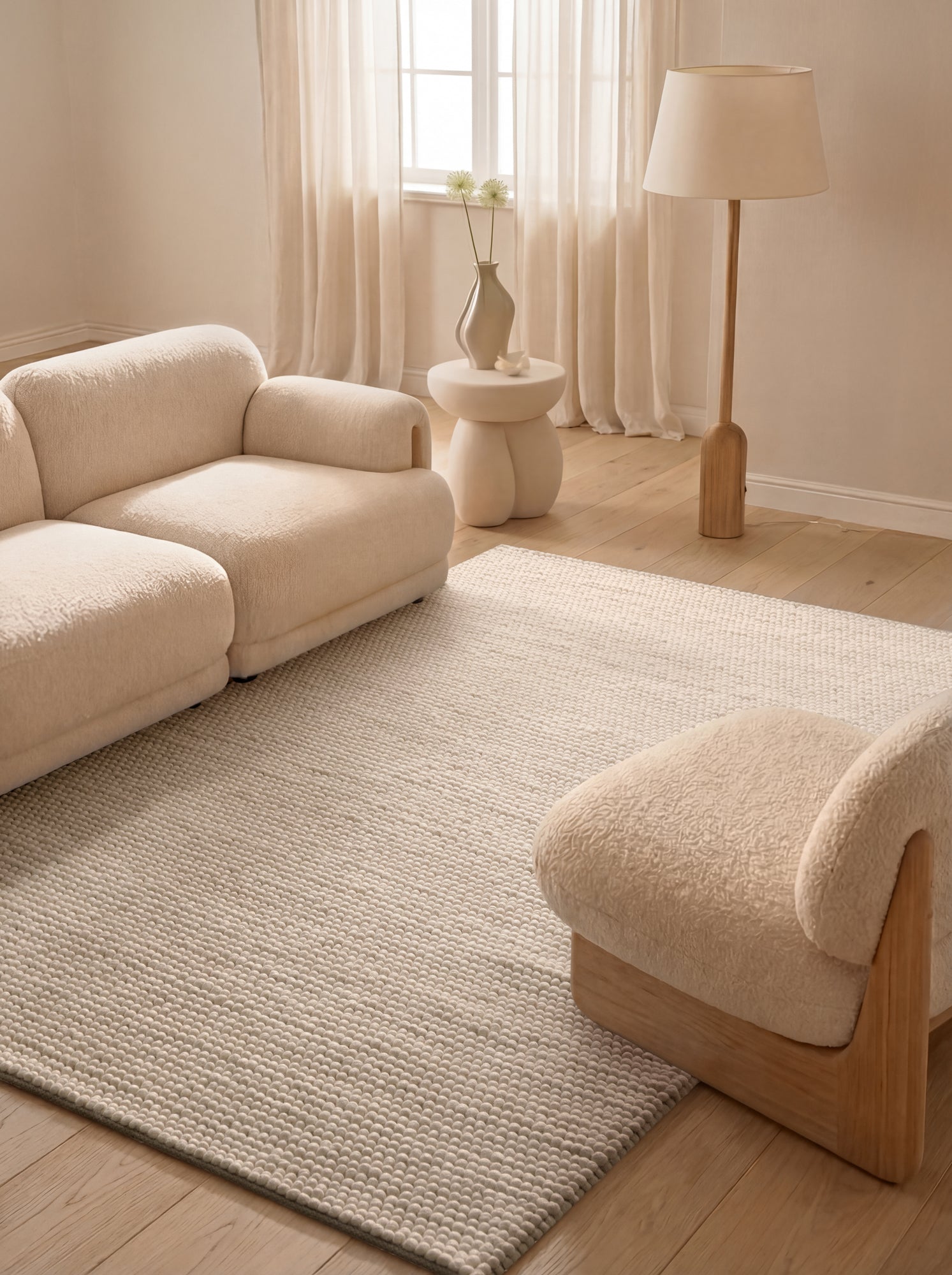 TED BAKER RICHMOND ULDTÆPPE DIANA, NATURLIG HVID