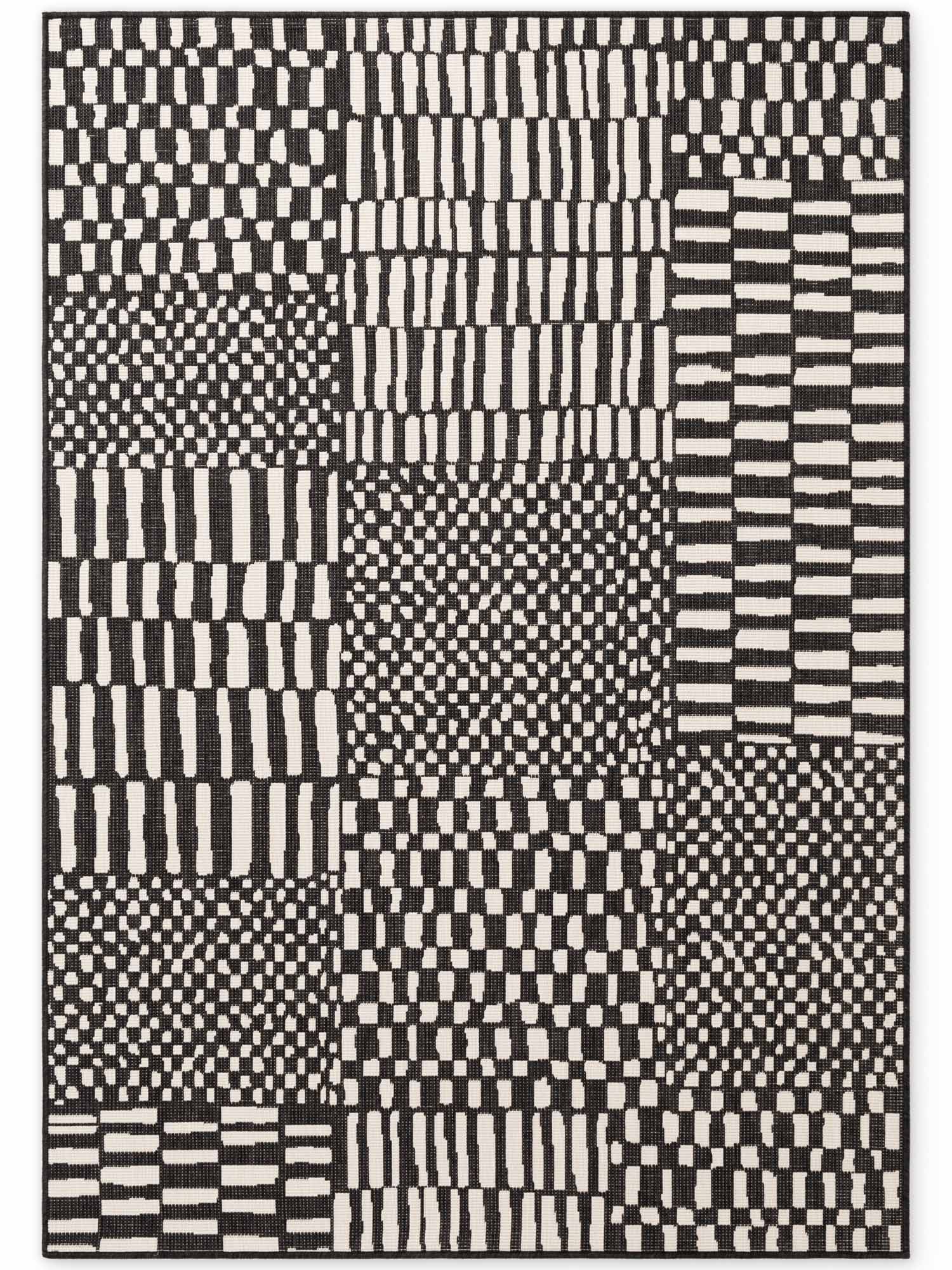 TED BAKER HARINGEY PLATTVÄVD MATTA, BARKHAM SVARTVIT