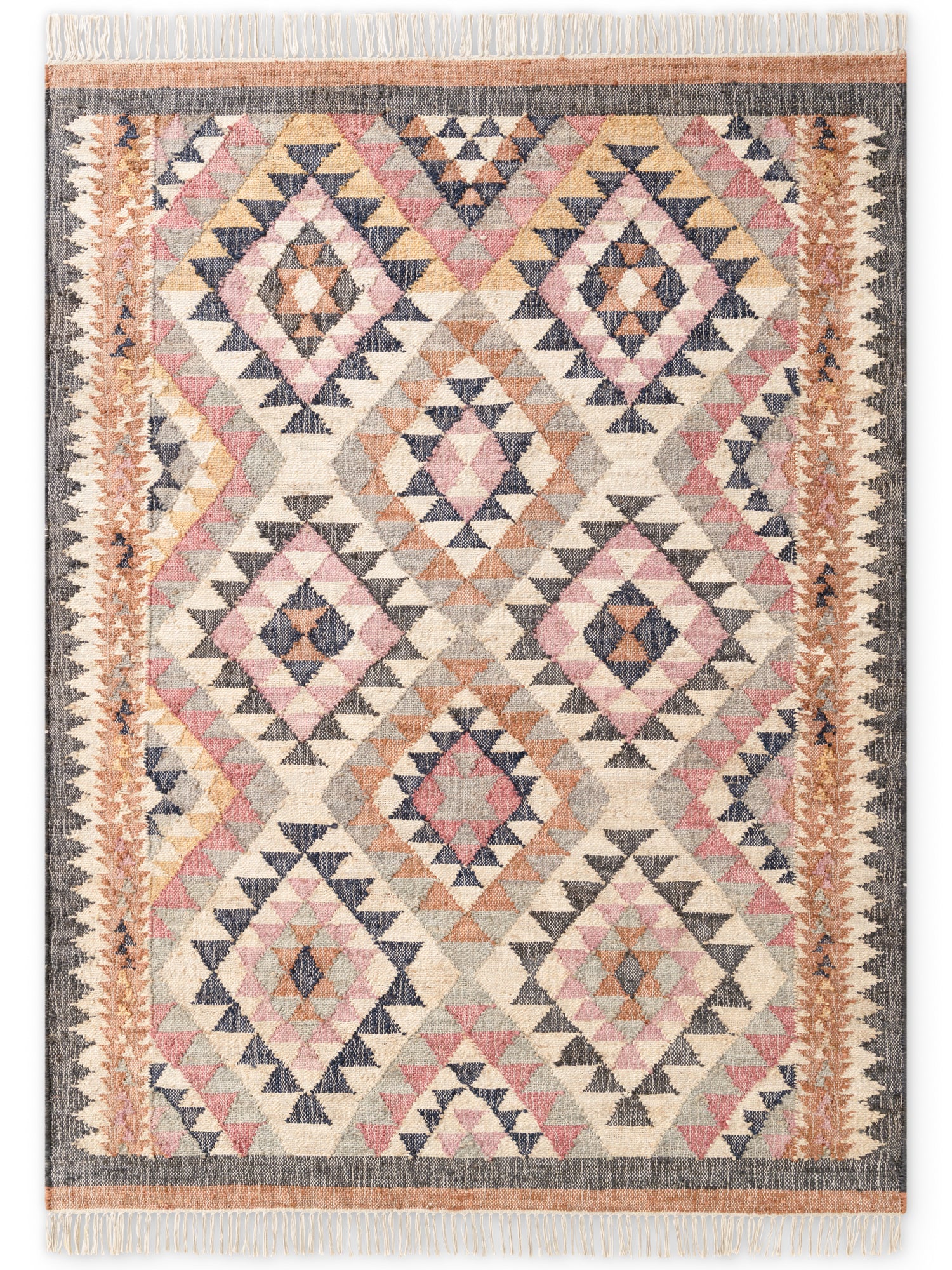 ROYA AFGHAN HANDvävd KELIM-MATTA, 106260 CREAM-MULTI