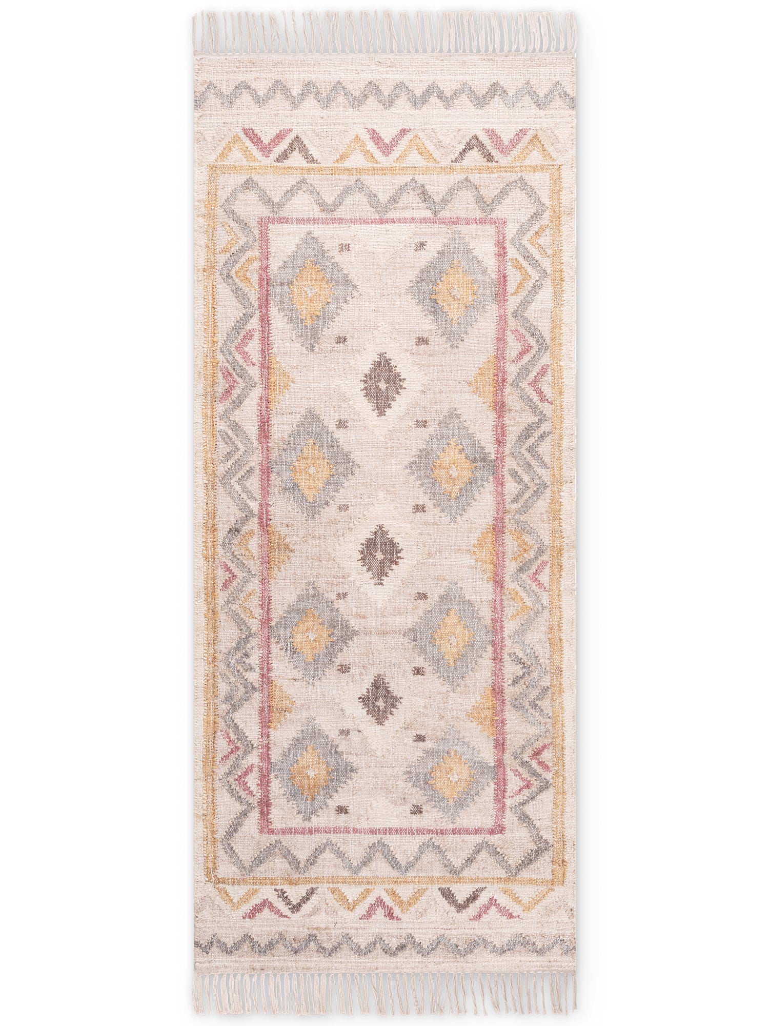 ROYA AFGHAN HANDWOVEN KELIM-MATTA, 106261 CREAM-MULTI