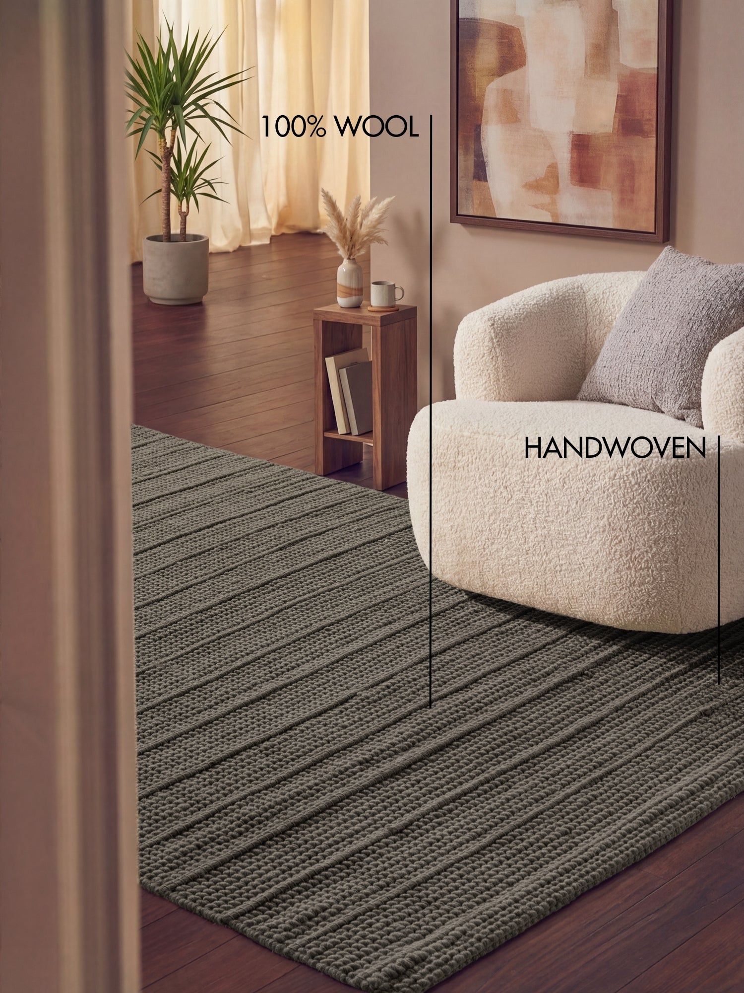 TED BAKER CAMDEN ULLFILT PARKER, NATURBRUN-GRÅ