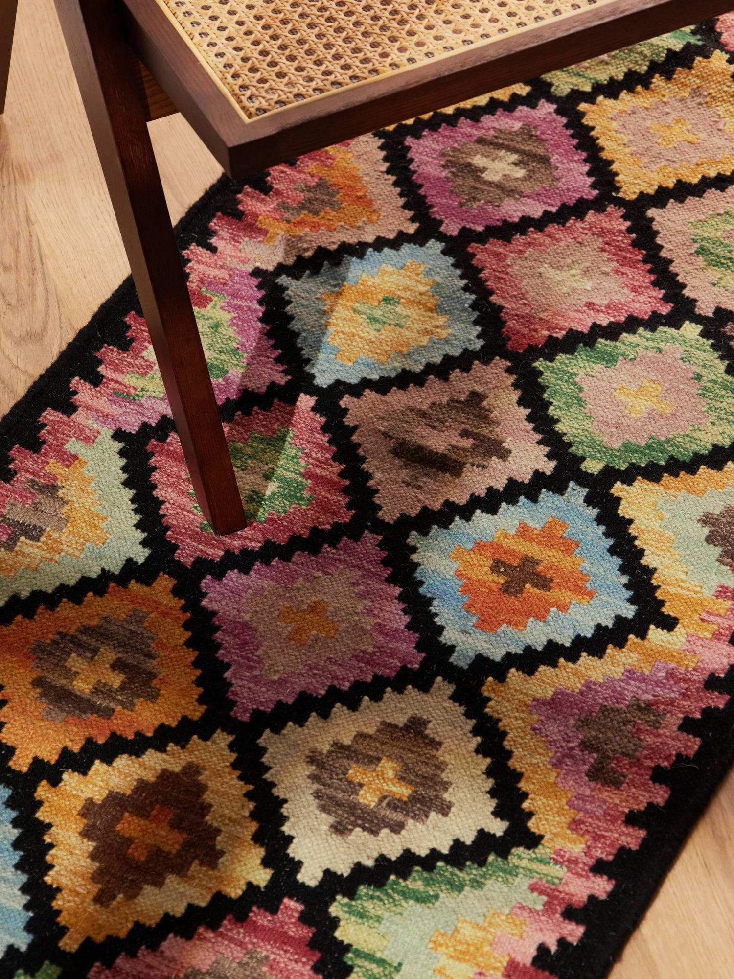 HANSE HOME KAMAL - AFGHAN KELIM MATTA, 106239 BLACK-MULTI