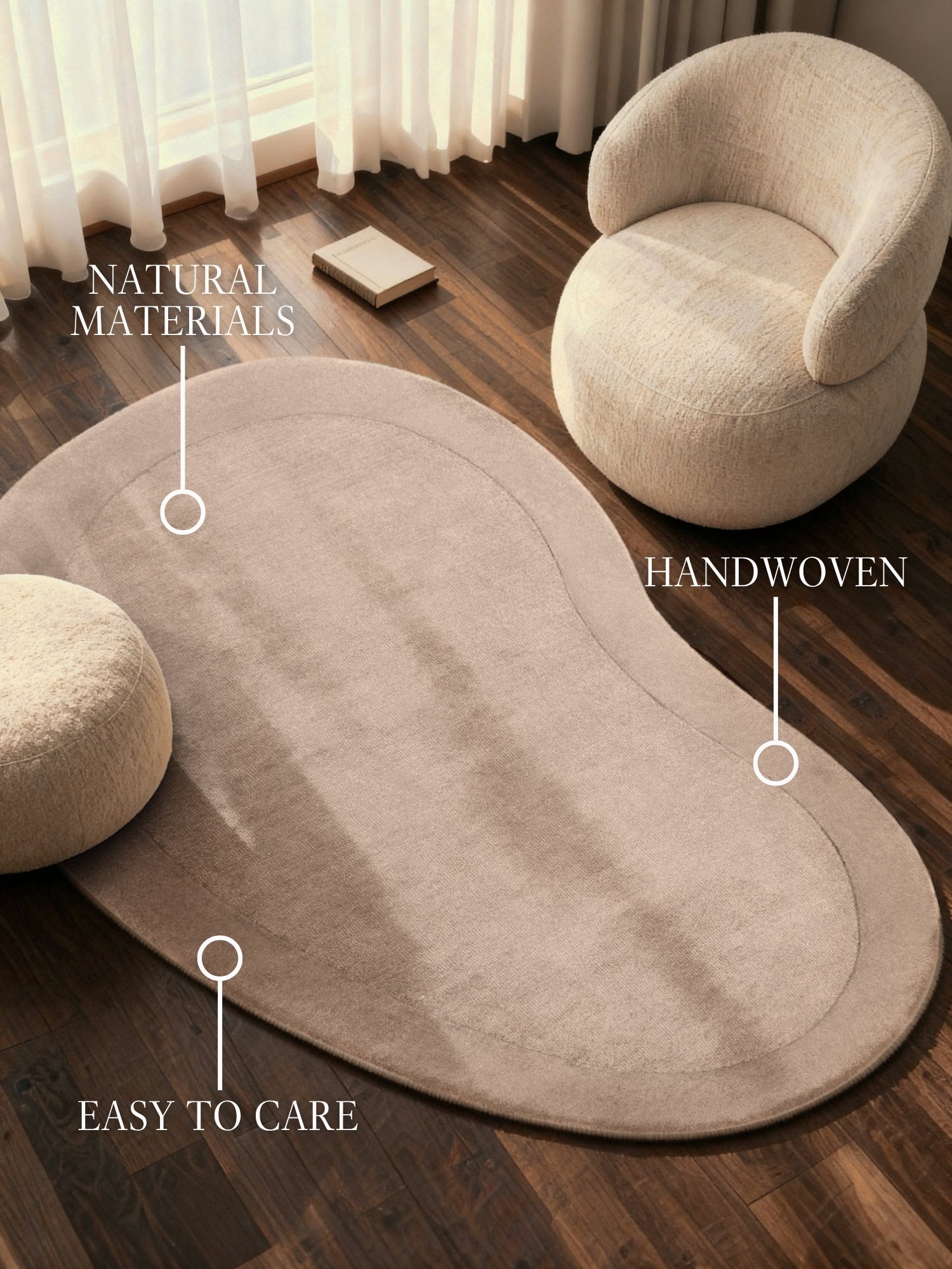 VILLEROY &amp; BOCH 1812 ULLMATTA - ORGANISK FORM KARI, NATURBEIGE