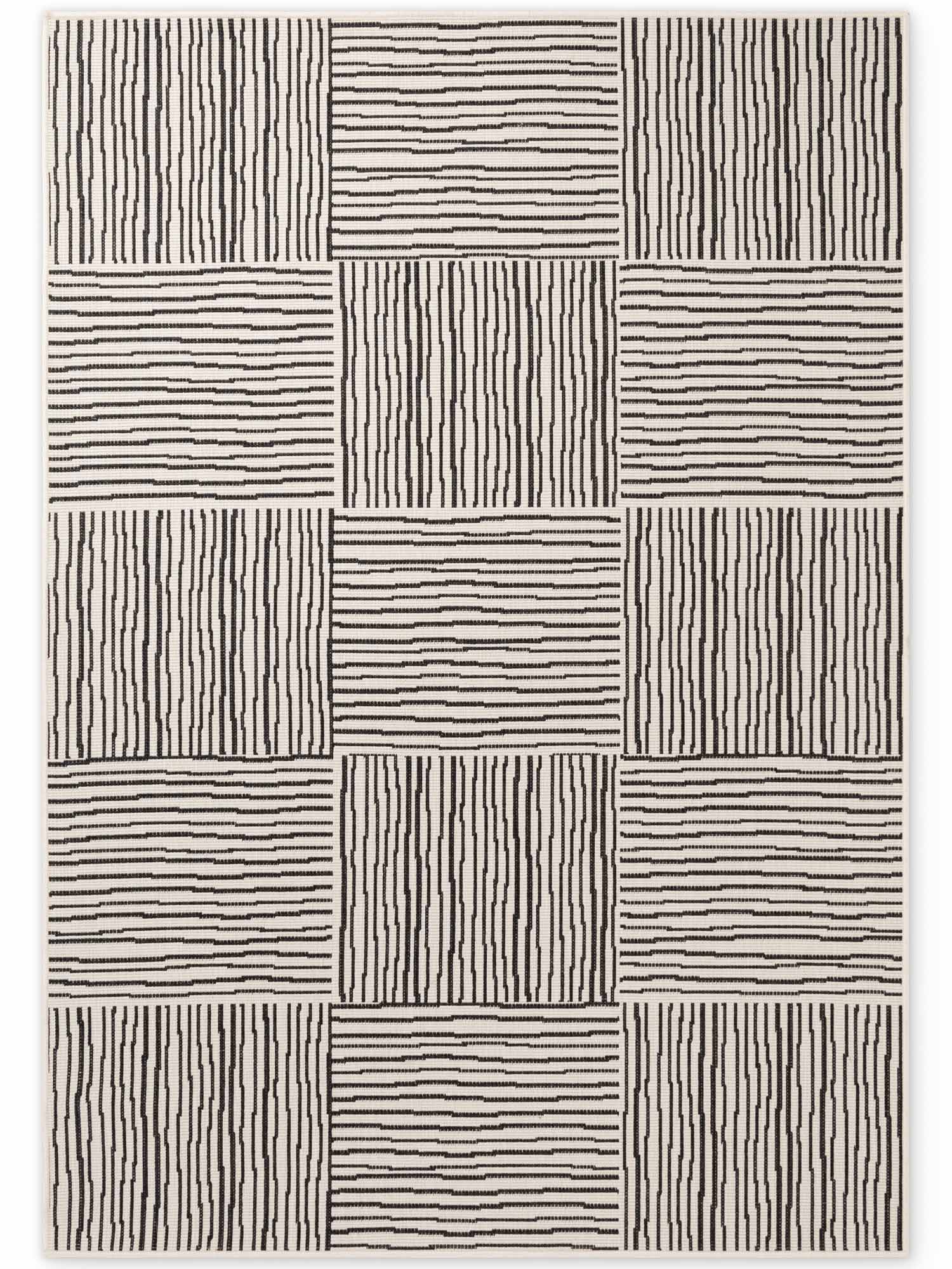 TED BAKER HARINGEY PLATTVÄVD MATTA, NÄKTERGAL SVART VIT