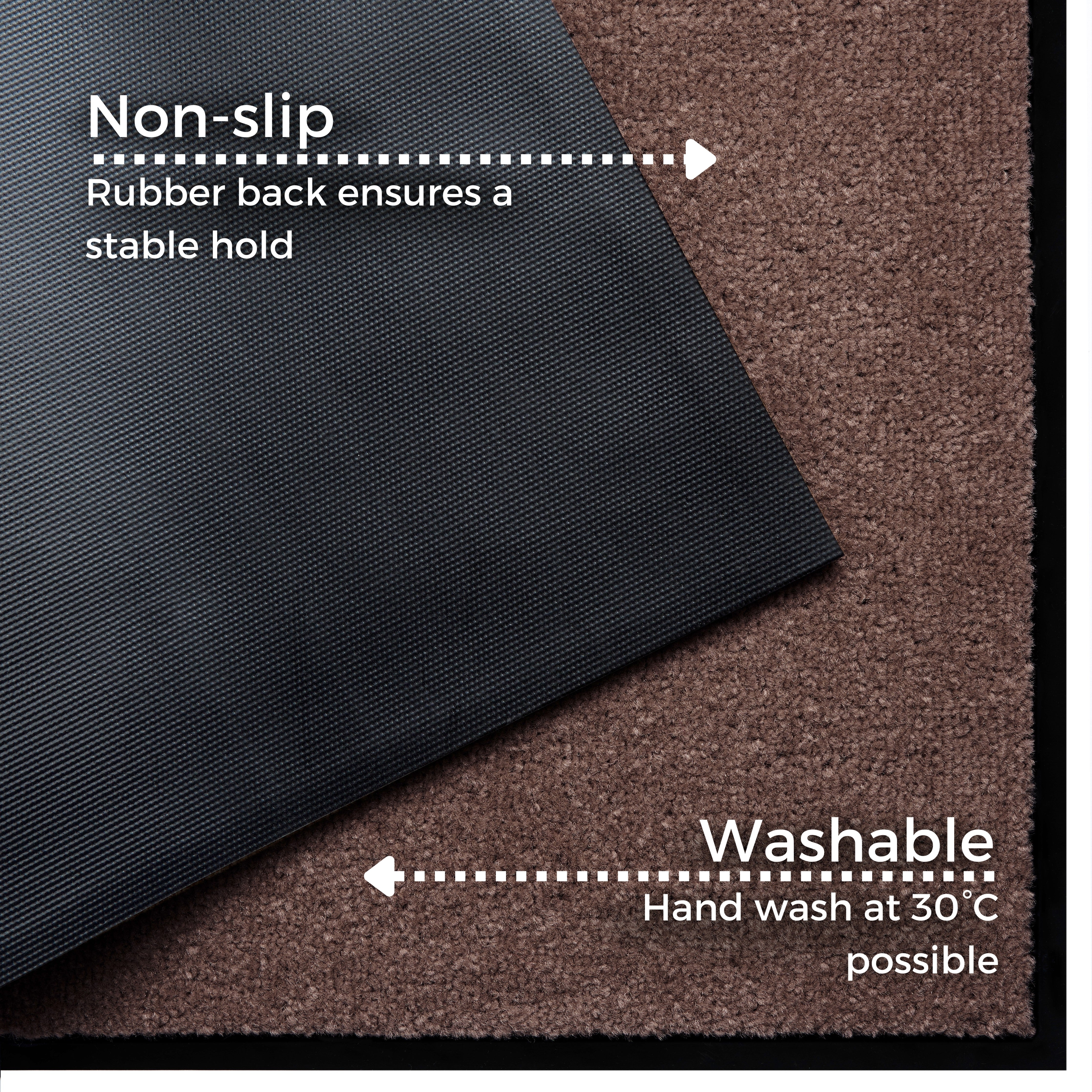 HANSE HOME DÖRRMATTA ENFÄRGAD, BRUN 104482