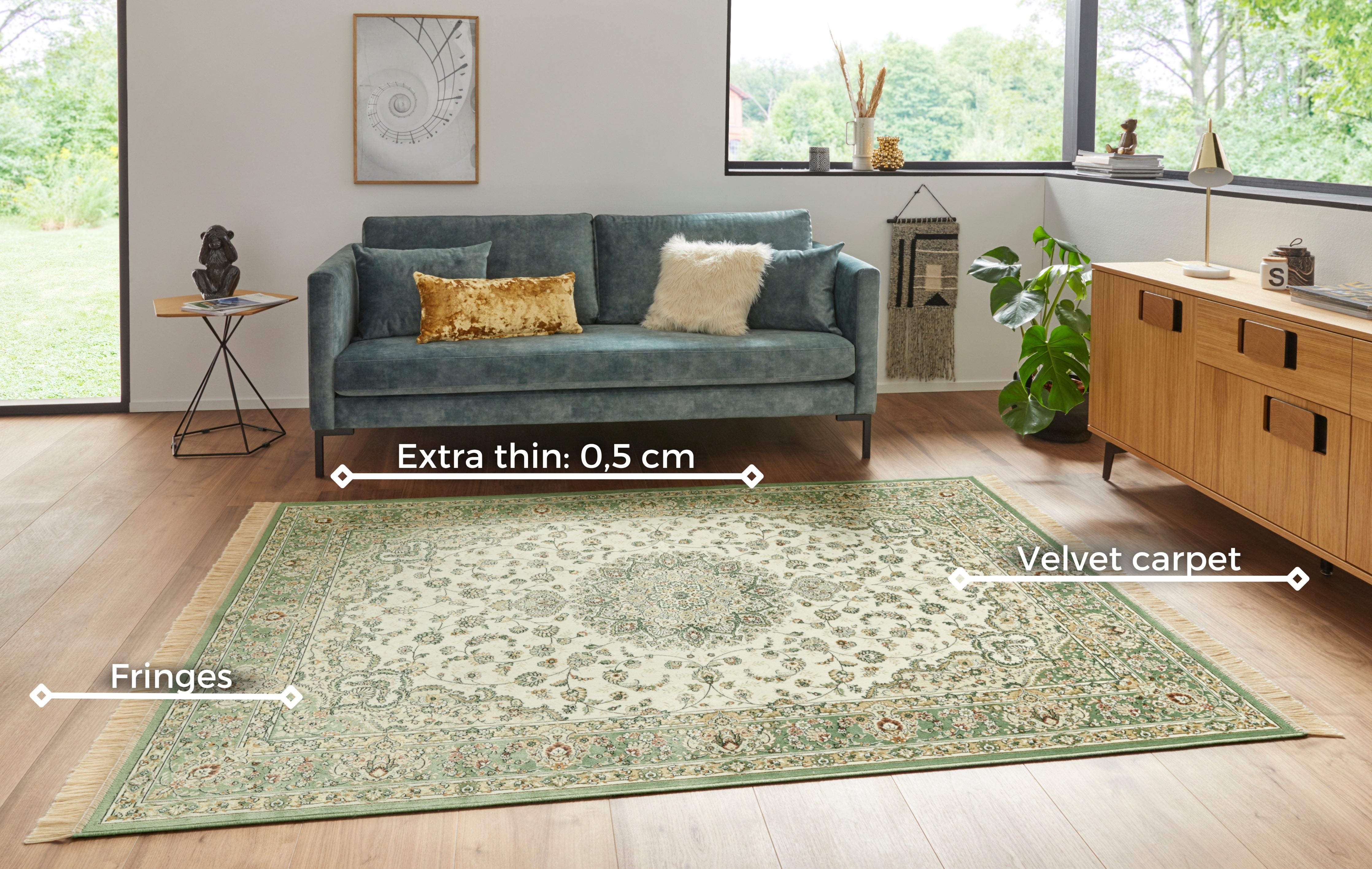 HANSE HOME NAVEH MATTA, ELFENBEN-GRÖN 104379