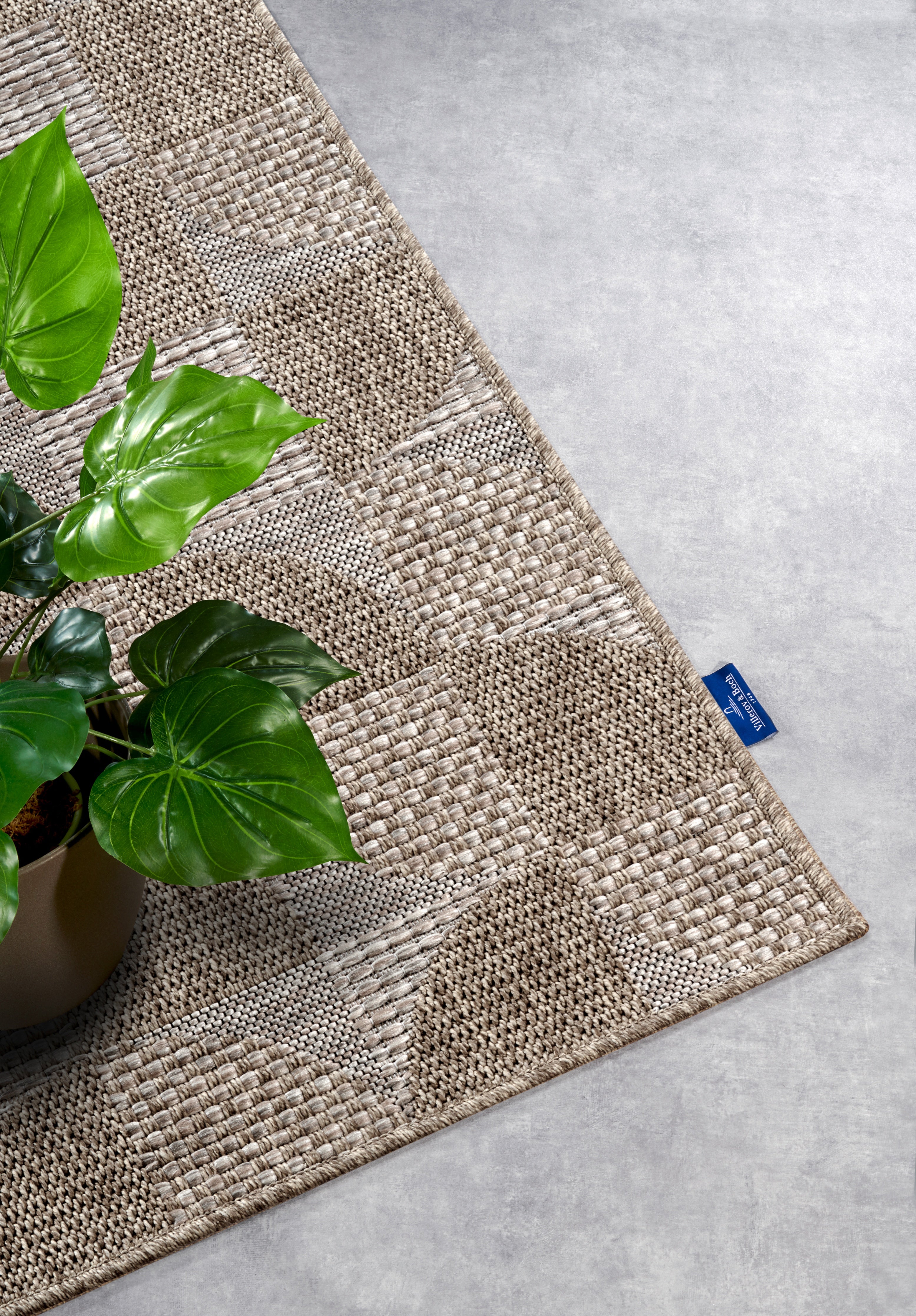 VILLEROY &amp; BOCH 106078 INOMHUS- OCH UTOMHUSMATTA MARGARETHA, NATURBRUN