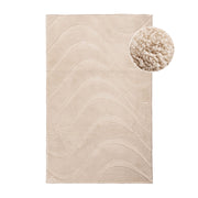 Vågig mjuk badrumsmatta, 400 beige
