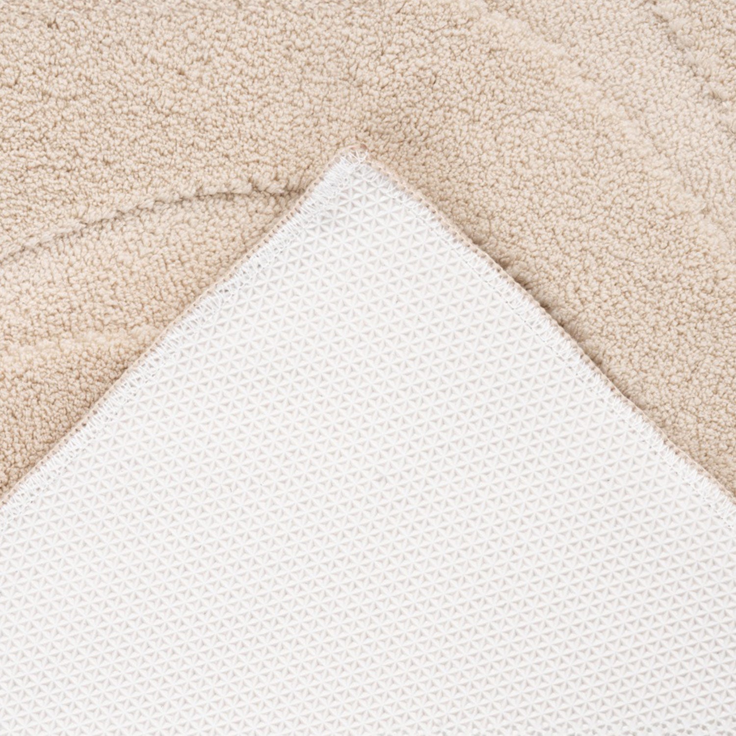 Vågig mjuk badrumsmatta, 400 beige