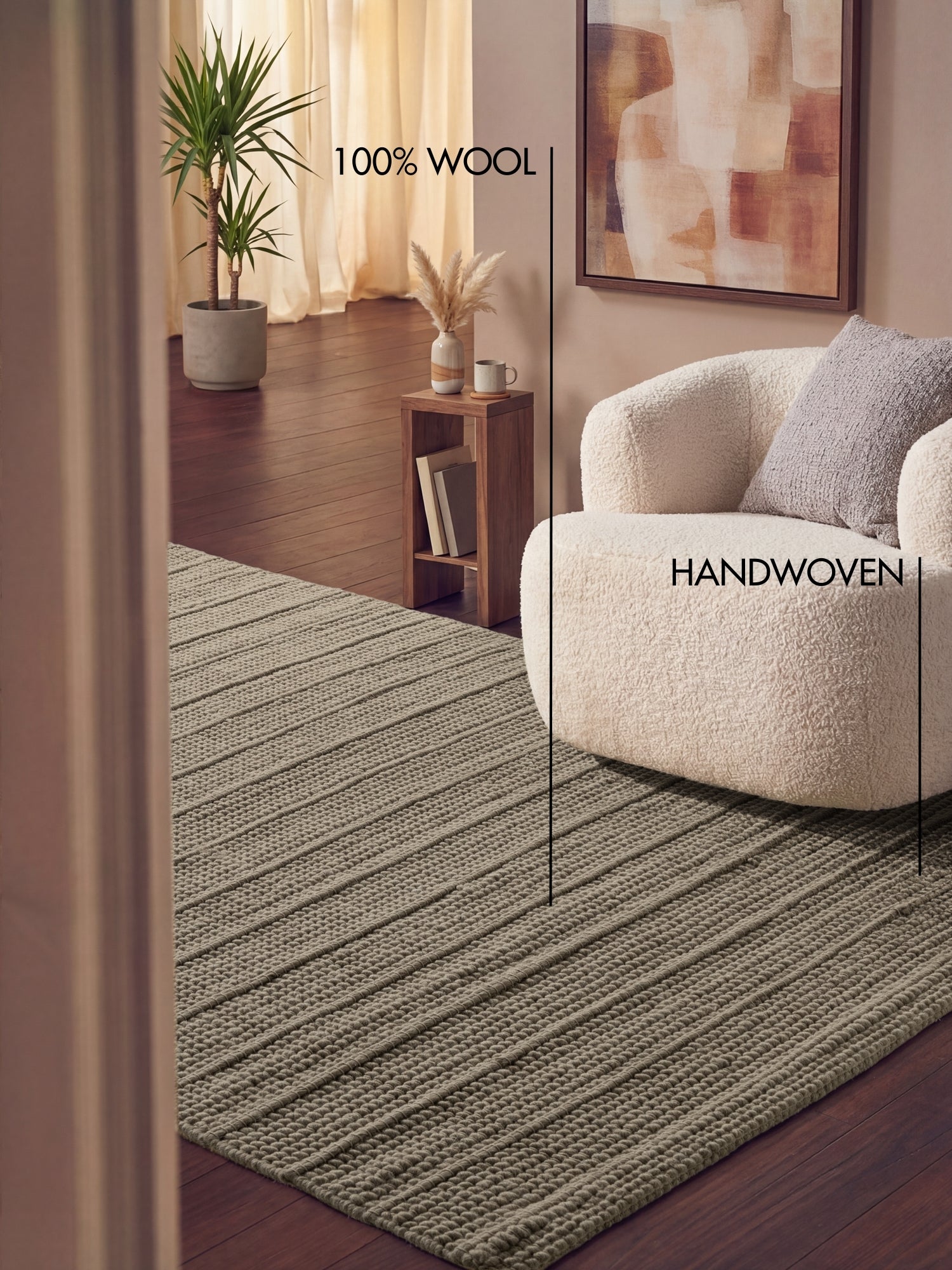 TED BAKER CAMDEN ULLFILT PARKER, NATURGRÅ