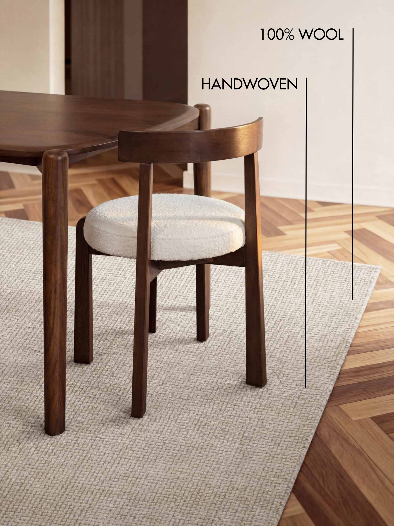 TED BAKER GREENWICH ULDTÆPPE, NATURLIG HVID