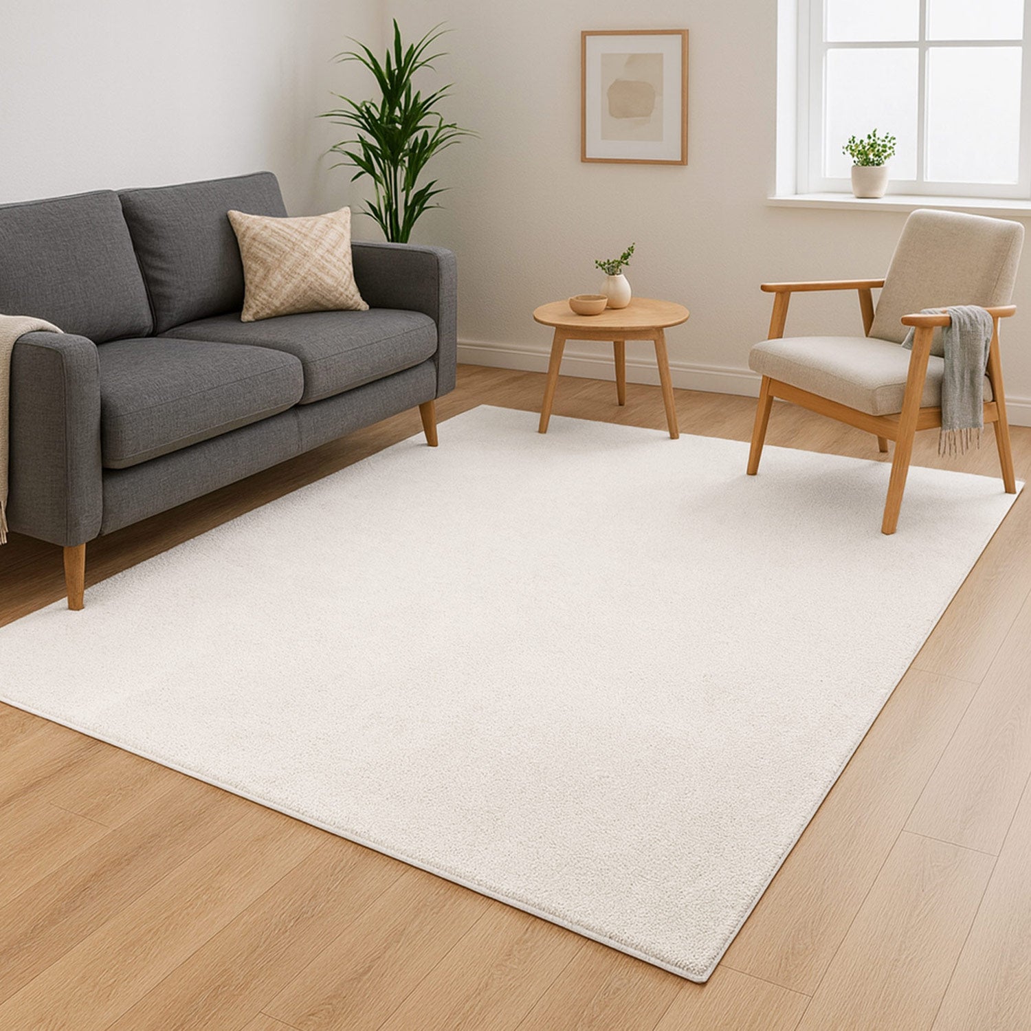 ALMA MODERN TVÄTTBAR MATTA, 200 VIT