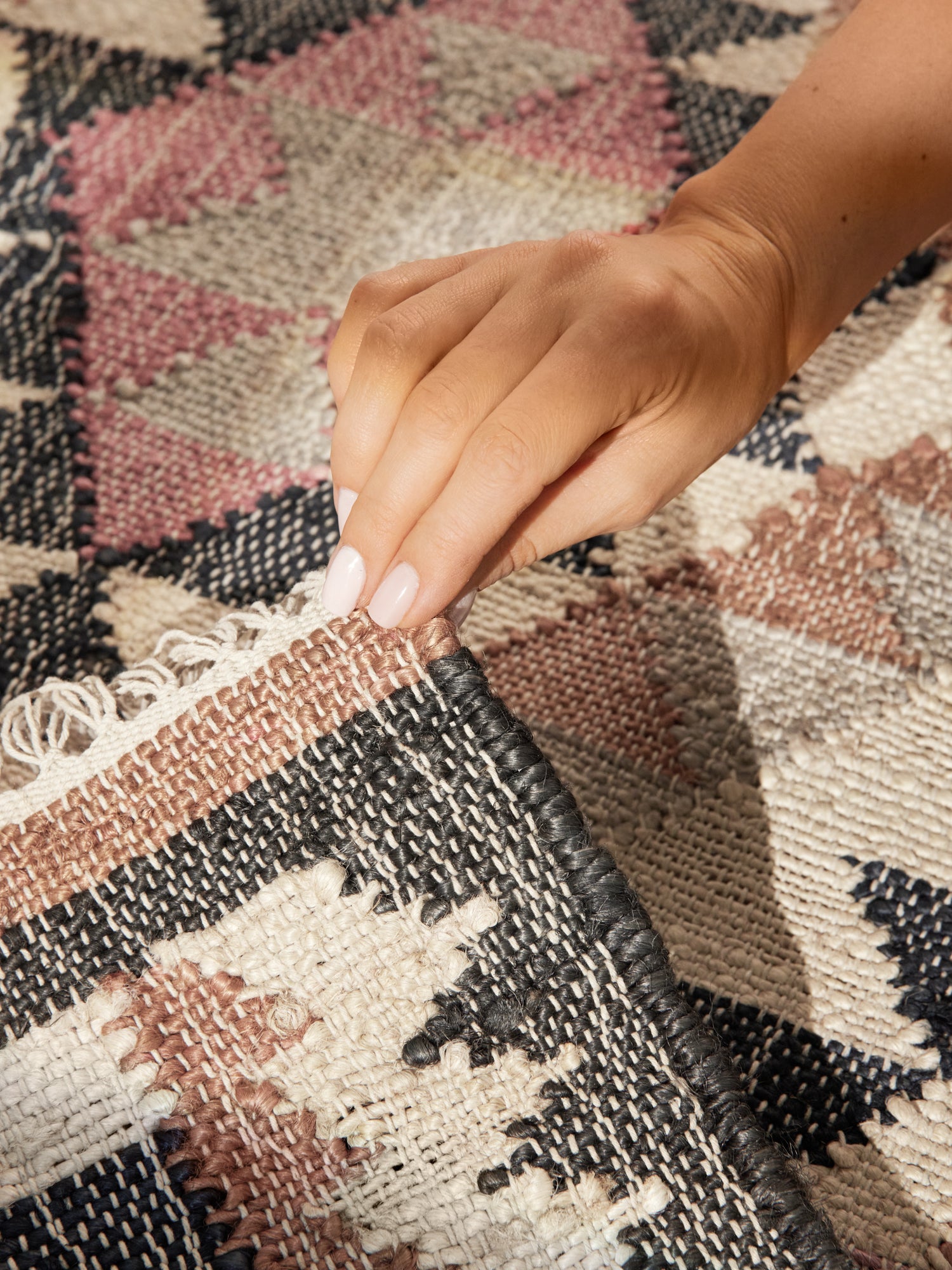 ROYA AFGHAN HANDvävd KELIM-MATTA, 106260 CREAM-MULTI