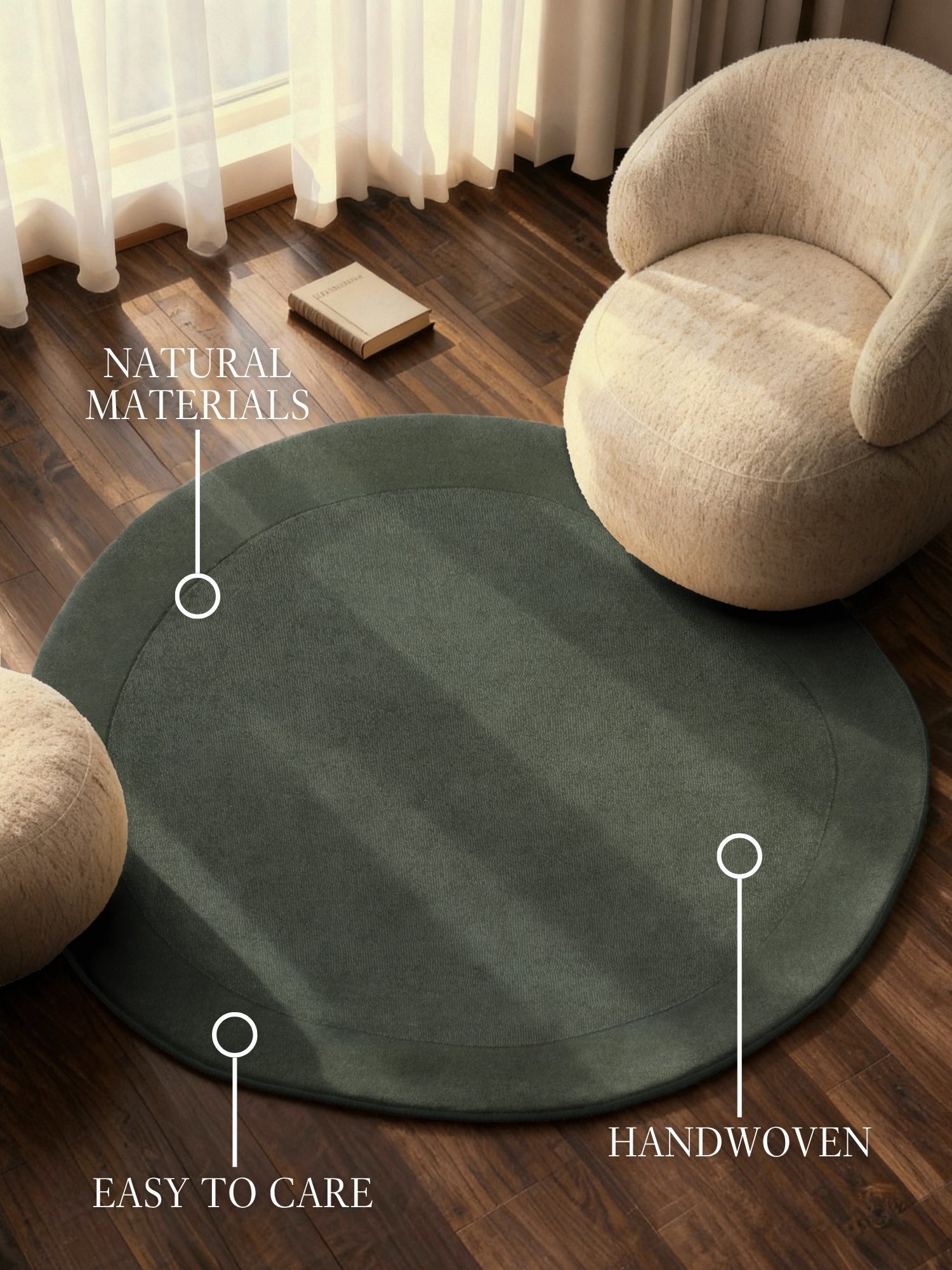 VILLEROY &amp; BOCH 1812 ULLFILT - ORGANISK RUNDMÖNSTER, NATURGRÖN