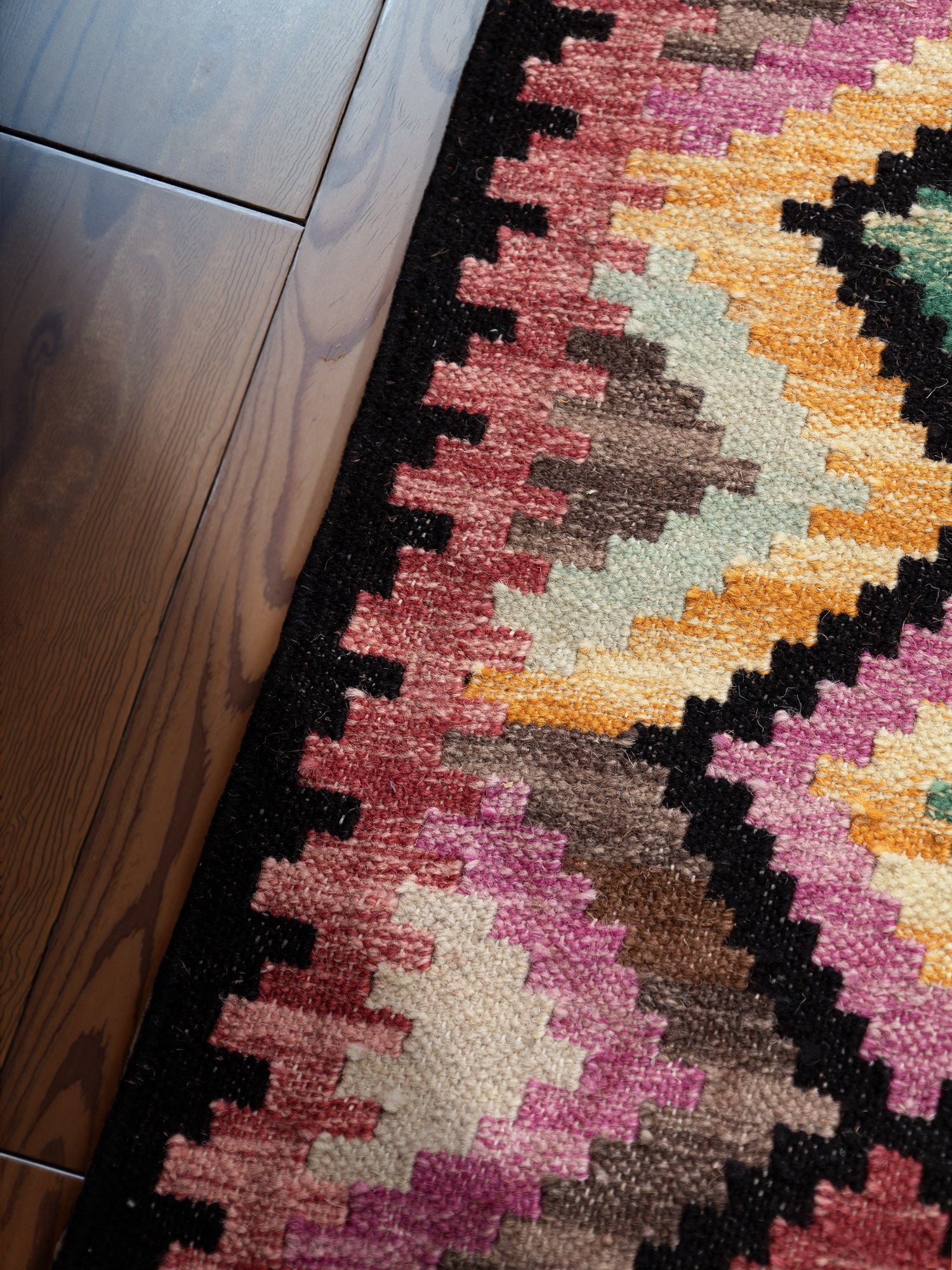 HANSE HOME KAMAL - AFGHAN KELIM MATTA, 106239 BLACK-MULTI