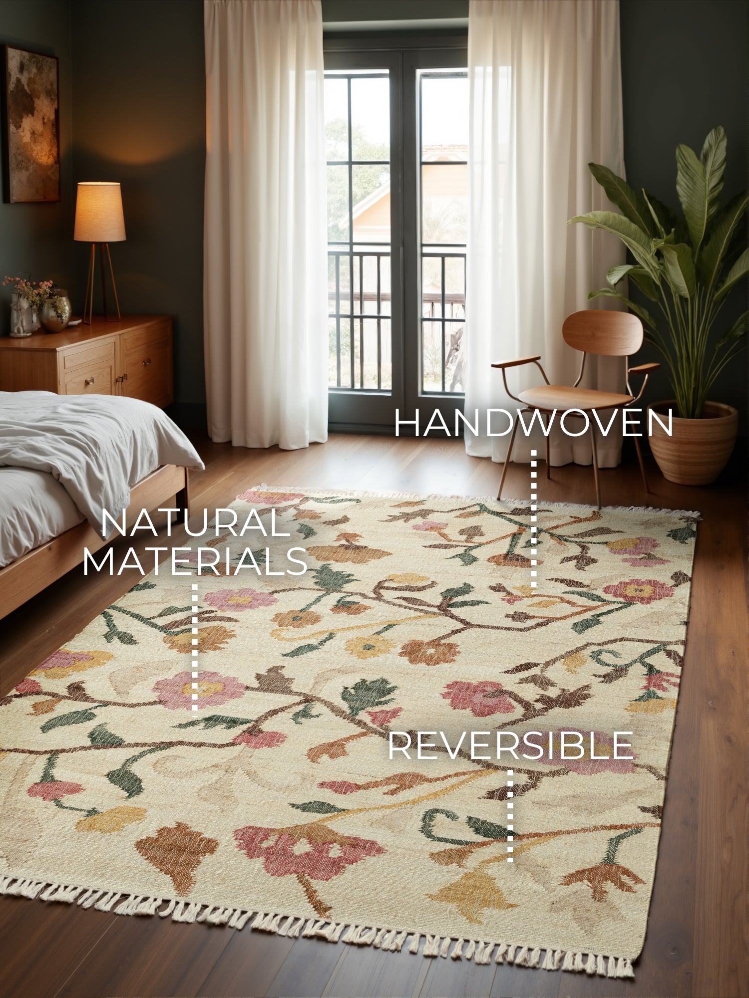 ROYA AFGHAN HANDvävd KELIM-MATTA, 106259 CREAM-MULTI