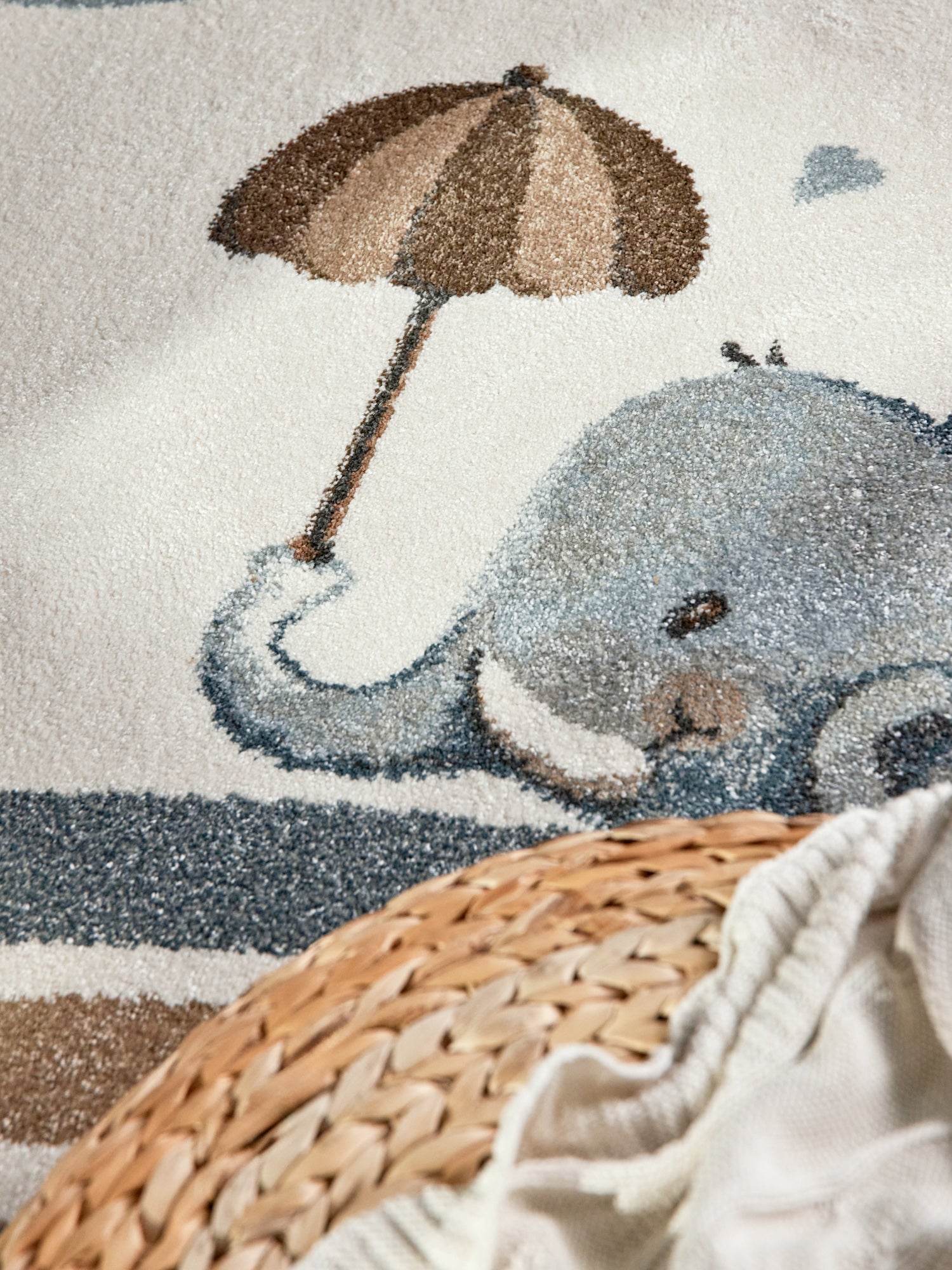 VILLEROY &amp; BOCH BOHO KIDS BARNFILT - ELEPHANT RAIN, CREAM MULTI 106306