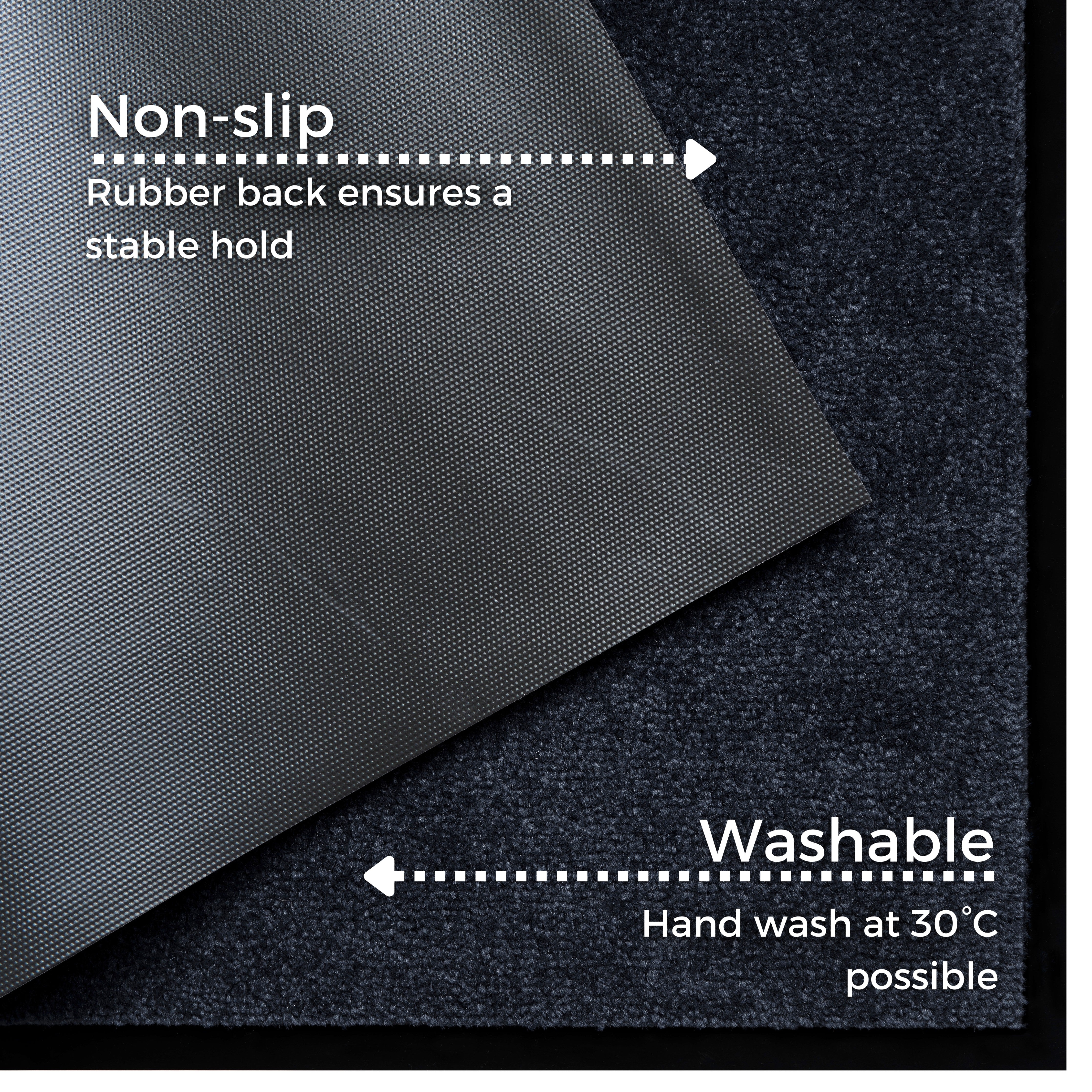 HANSE HOME DÖRRMATTA ENFÄRGAD, SVART 104488