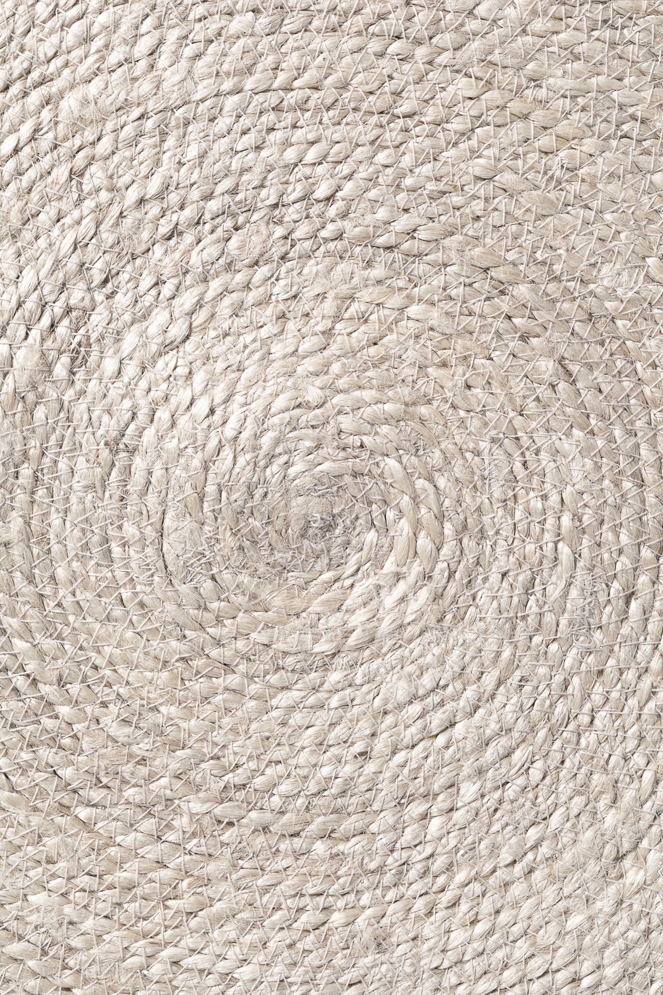 FLÄTAD JUTEMATTA LINA RUND, NATURLIG-ELFENBEN-SVART