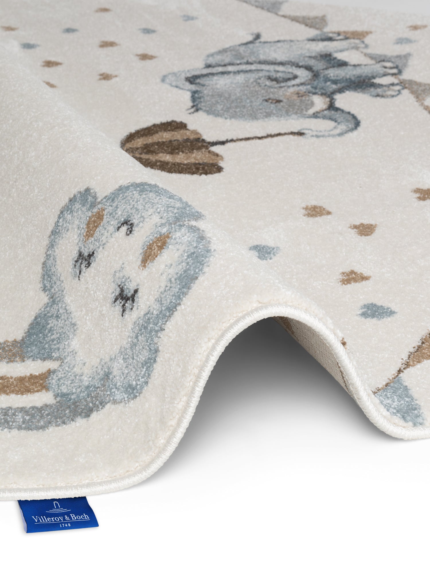 VILLEROY &amp; BOCH BOHO KIDS RUND BARNFILT - ELEFANTREGNBÅGE, CRÈME MULTI 106304