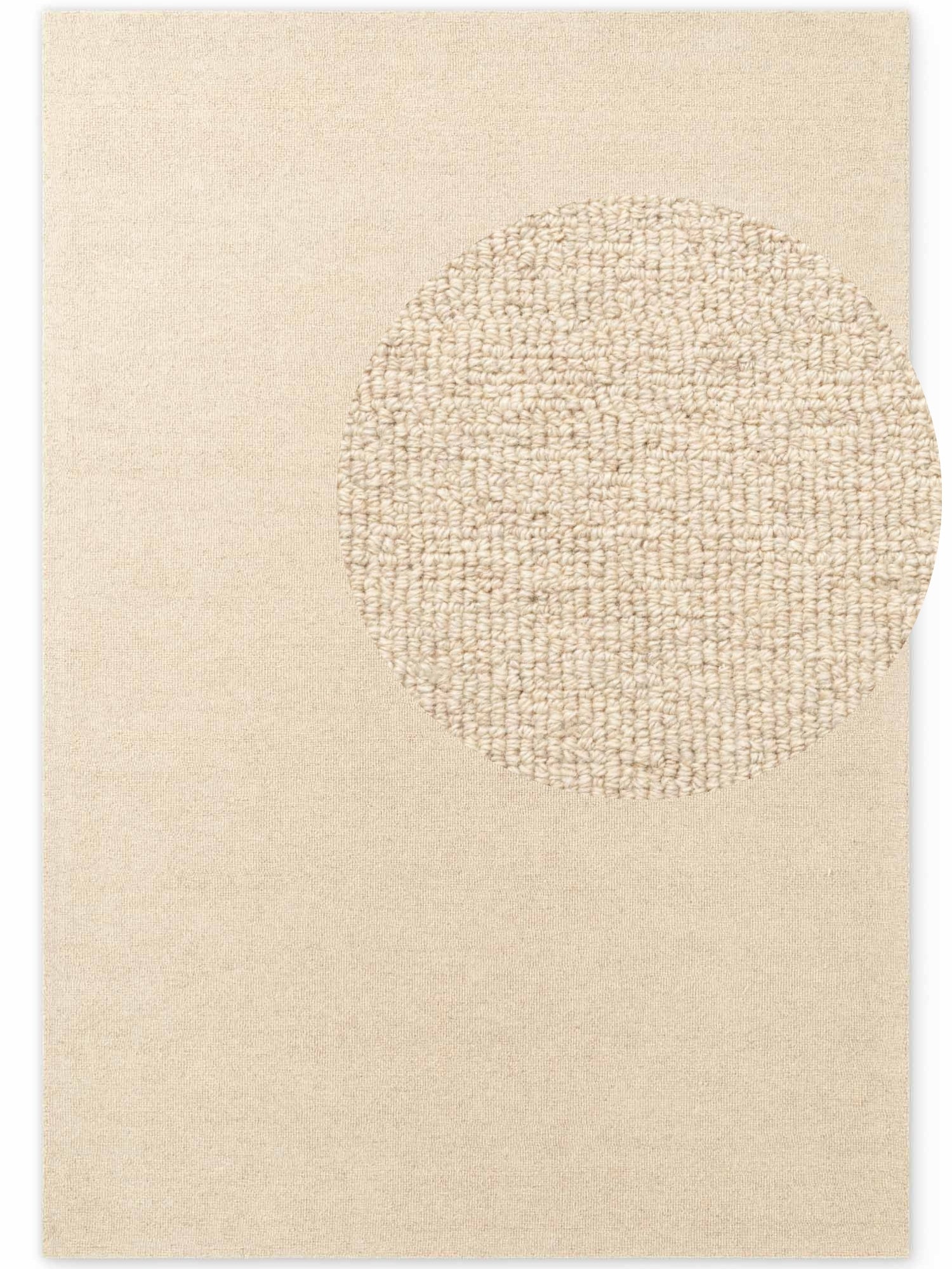 ELLE DECORATION PURISTIC FIN BOUCLE ULLMATTA, KNUTAR NATURLIG LJUSBEIGE