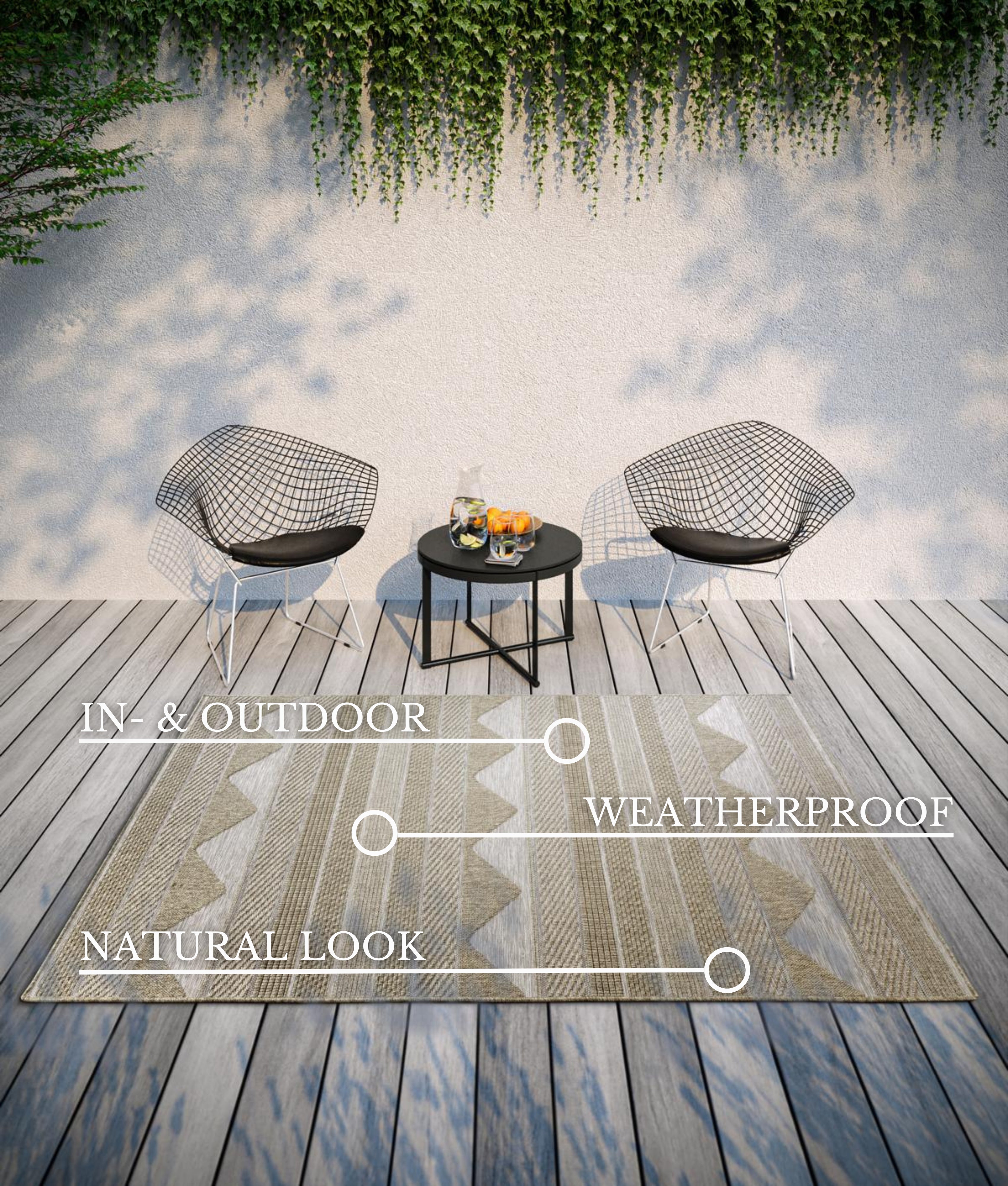 VILLEROY &amp; BOCH 106080 INOMHUS- OCH UTOMHUSMATTA ELISABETH, NATURBRUN