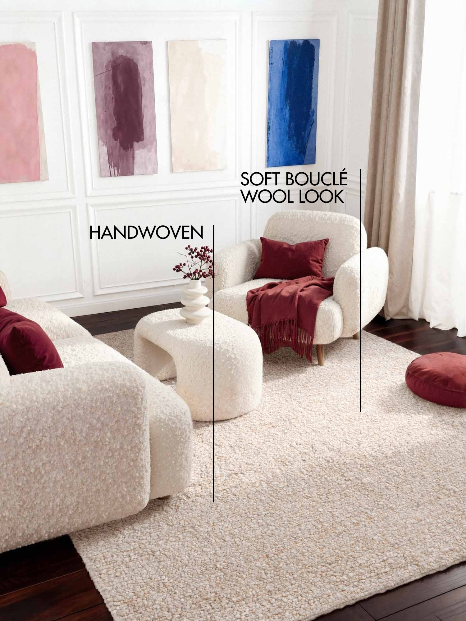 TED BAKER NOTTING HILL MJUK BOUCLE KORT LAGGIGT MATTA, PORTOBELLO CRÈME-BEIGE