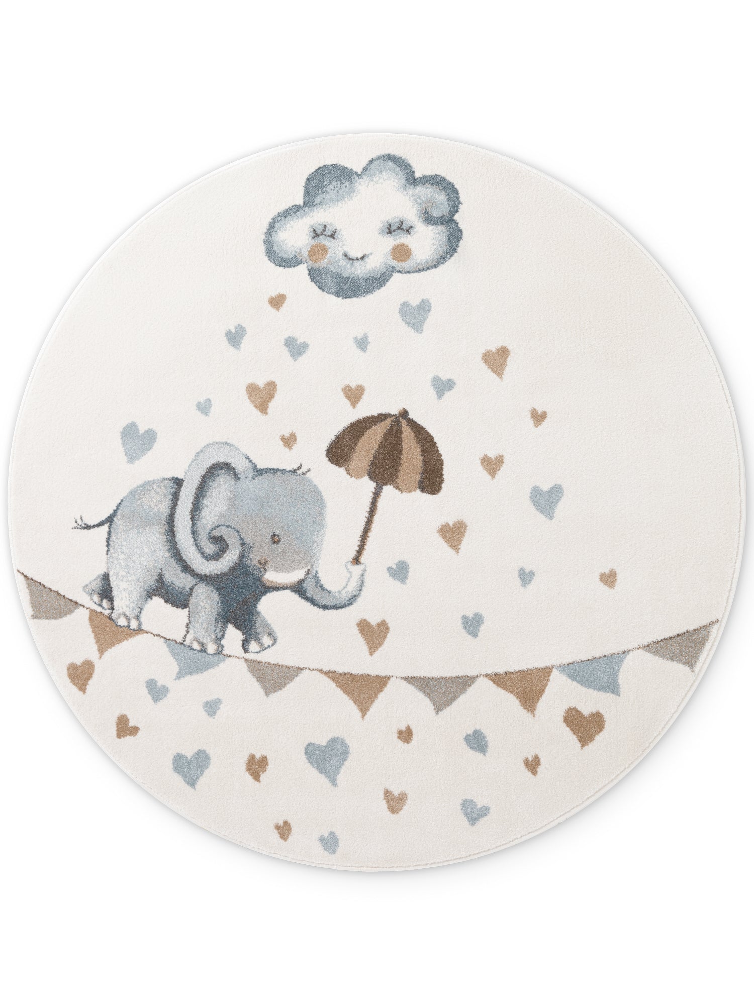 VILLEROY &amp; BOCH BOHO KIDS RUND BARNFILT - ELEPHANT RAIN, CREAM MULTI 106303
