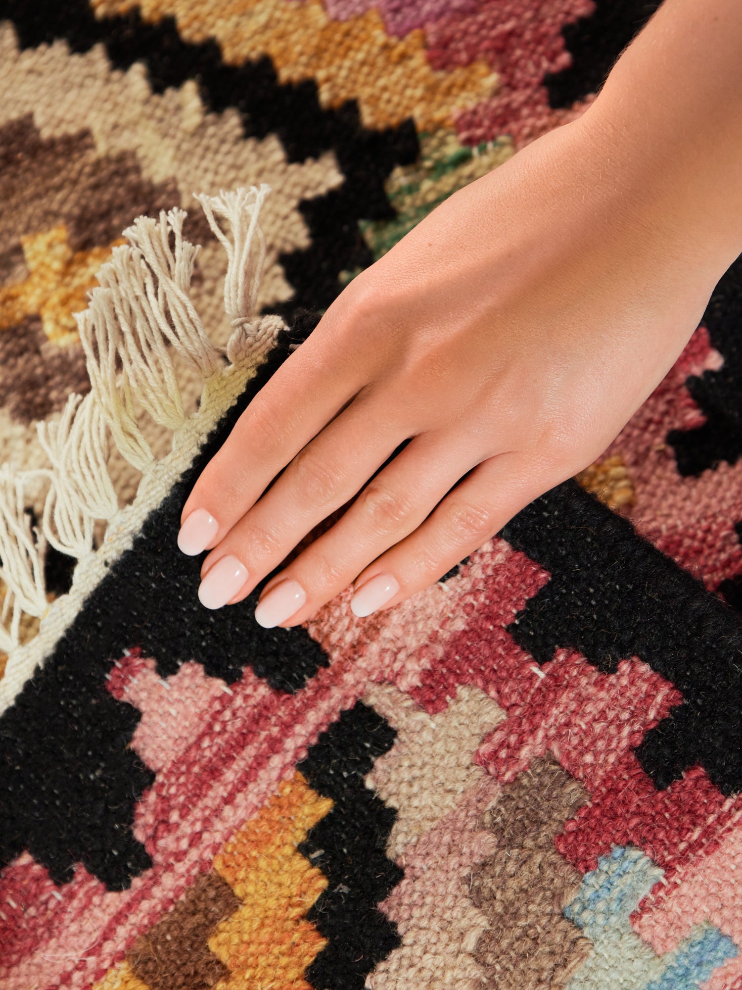 HANSE HOME KAMAL - AFGHAN KELIM MATTA, 106239 BLACK-MULTI