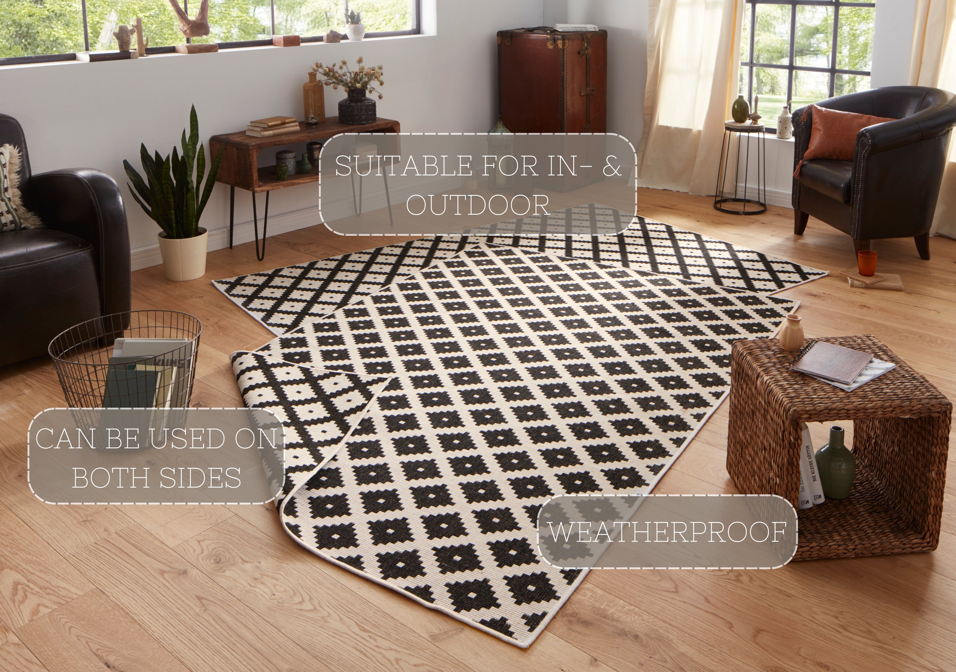 DUBBELMATTA, SVART-KRÄMFÄRGAD 103124