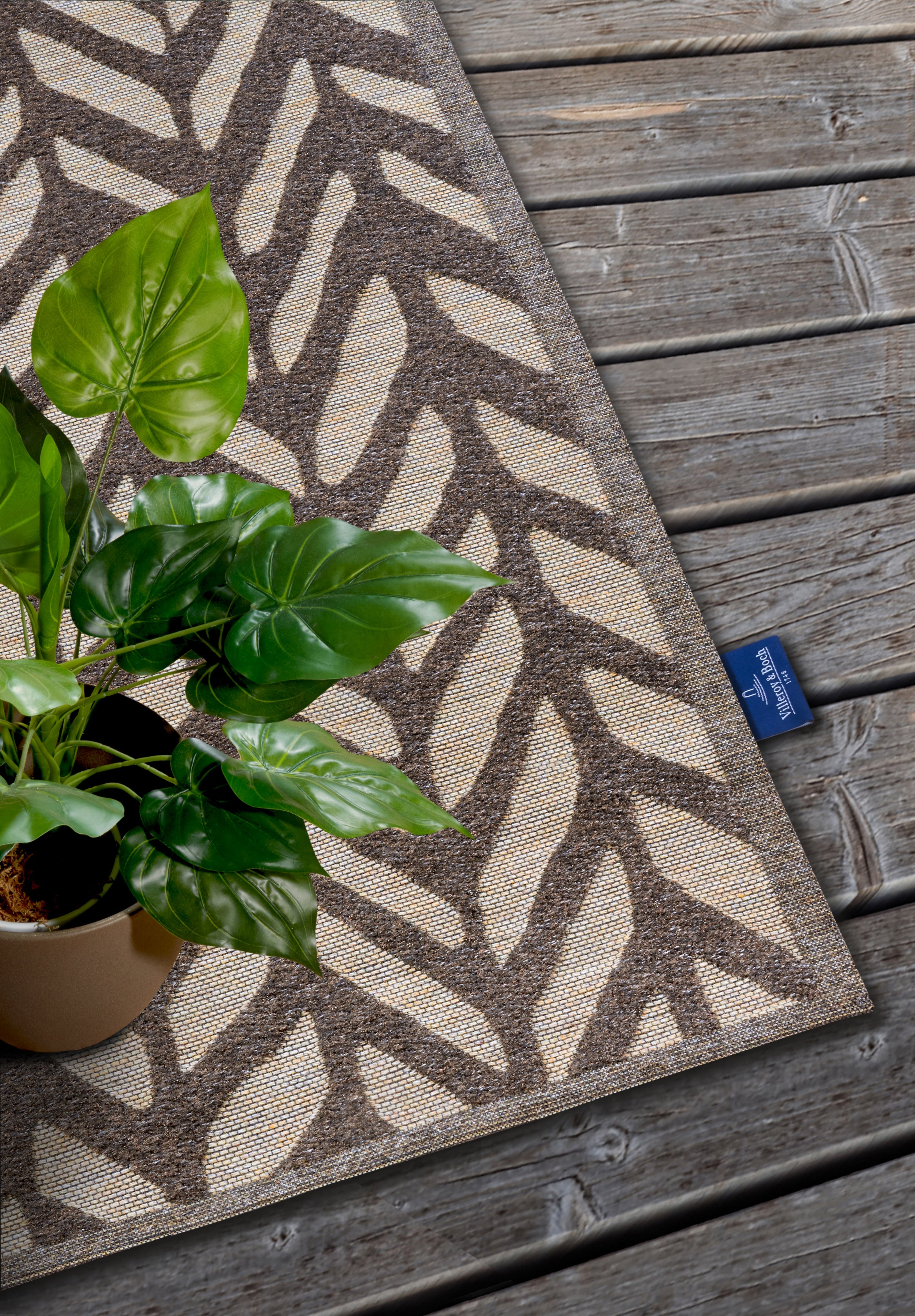 VILLEROY &amp; BOCH 106150 INOMHUS- OCH UTOMHUSMATTA, GEORGETTE NATURBRUN-BEIGE