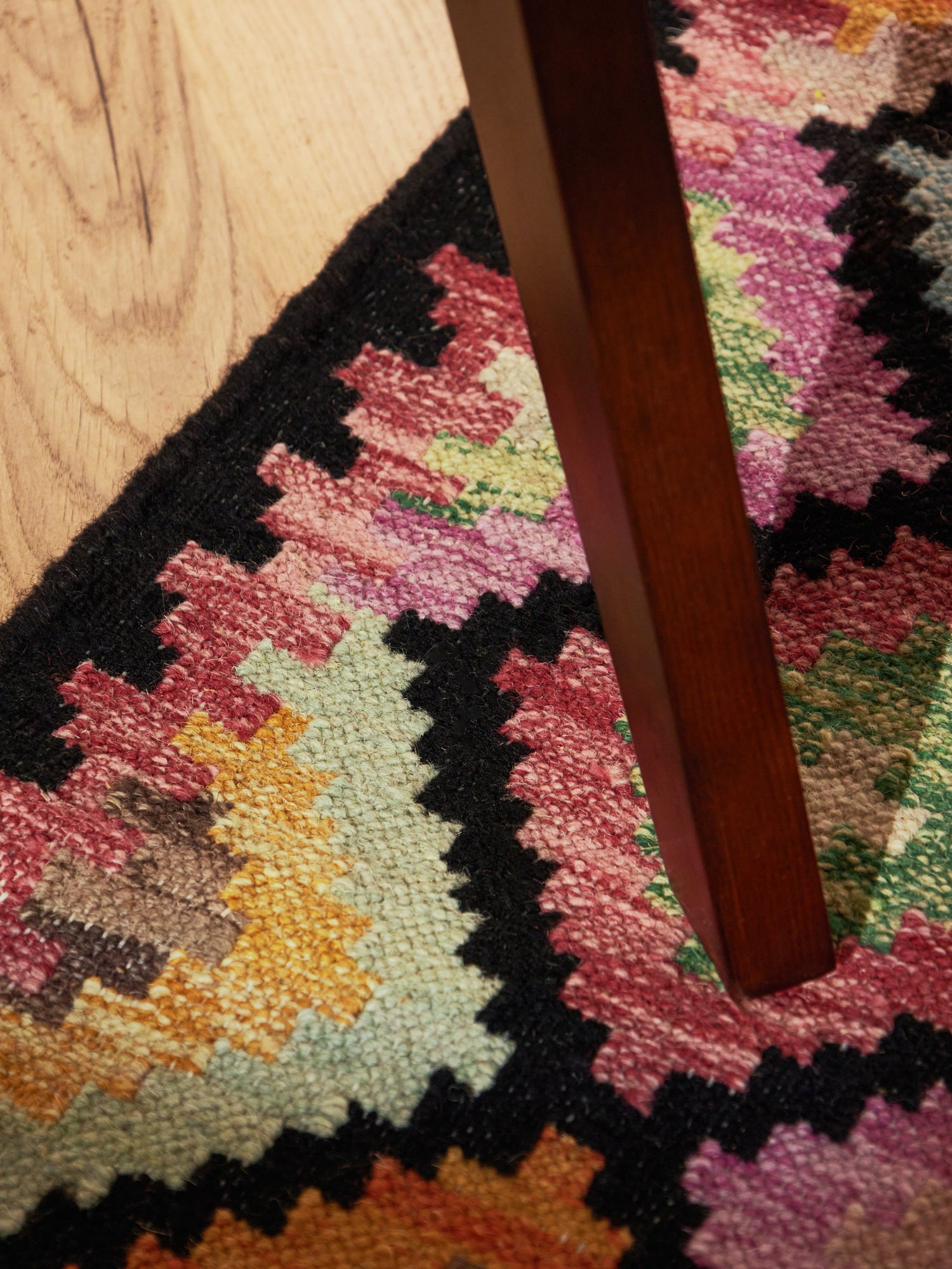 HANSE HOME KAMAL - AFGHAN KELIM MATTA, 106239 BLACK-MULTI