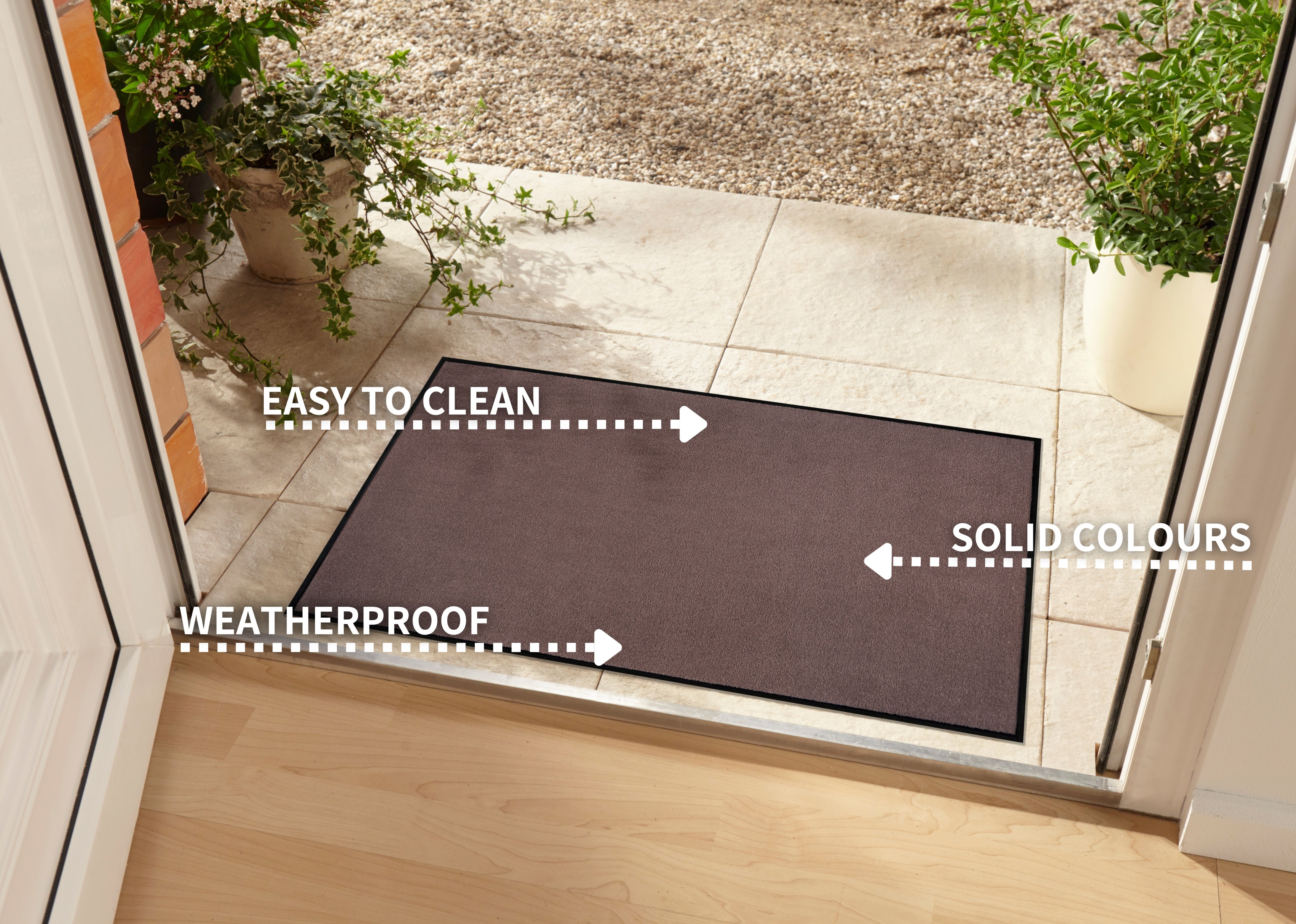 HANSE HOME DÖRRMATTA ENFÄRGAD, BRUN 104482