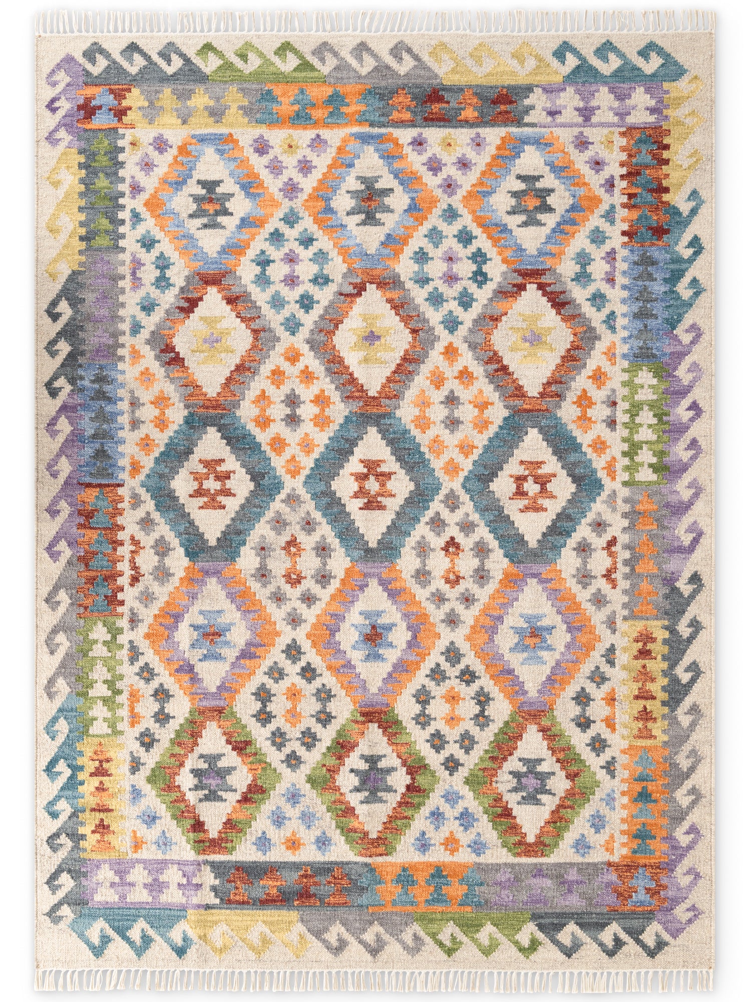 HANSE HOME KAMAL - AFGHAN KELIM MATTA, 106242 CREAM-MULTI