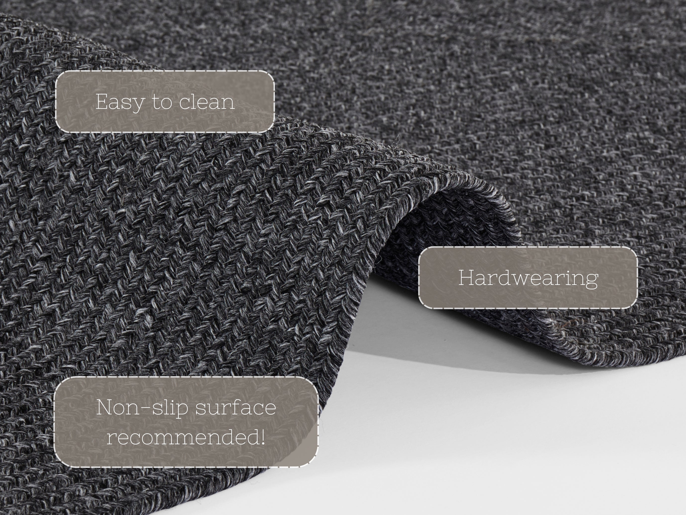 HANSE HOME FLÄTAD MATTA, MÖRKGRÅ 105550