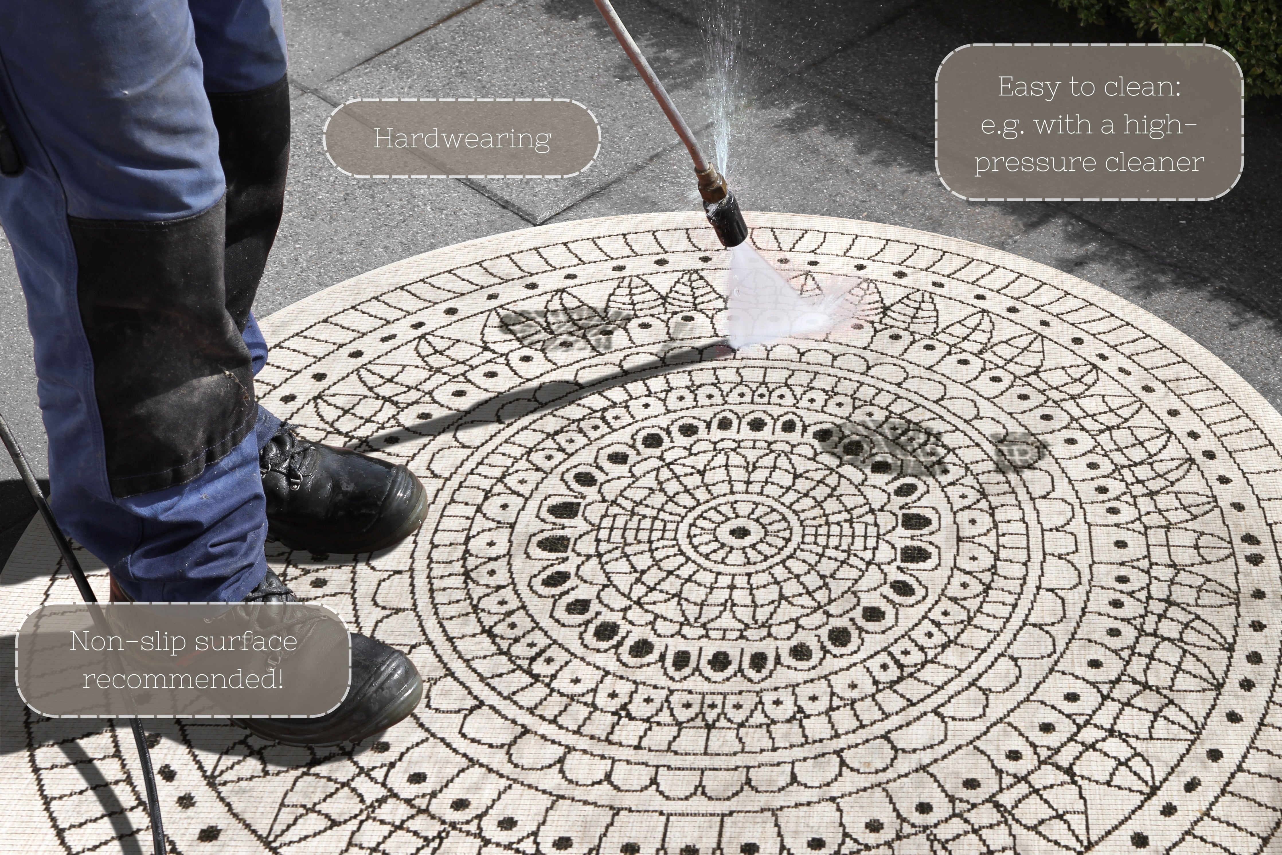 HANSE HOME TVÅMATTA, SVART-KRÄMFÄRGAD 103101