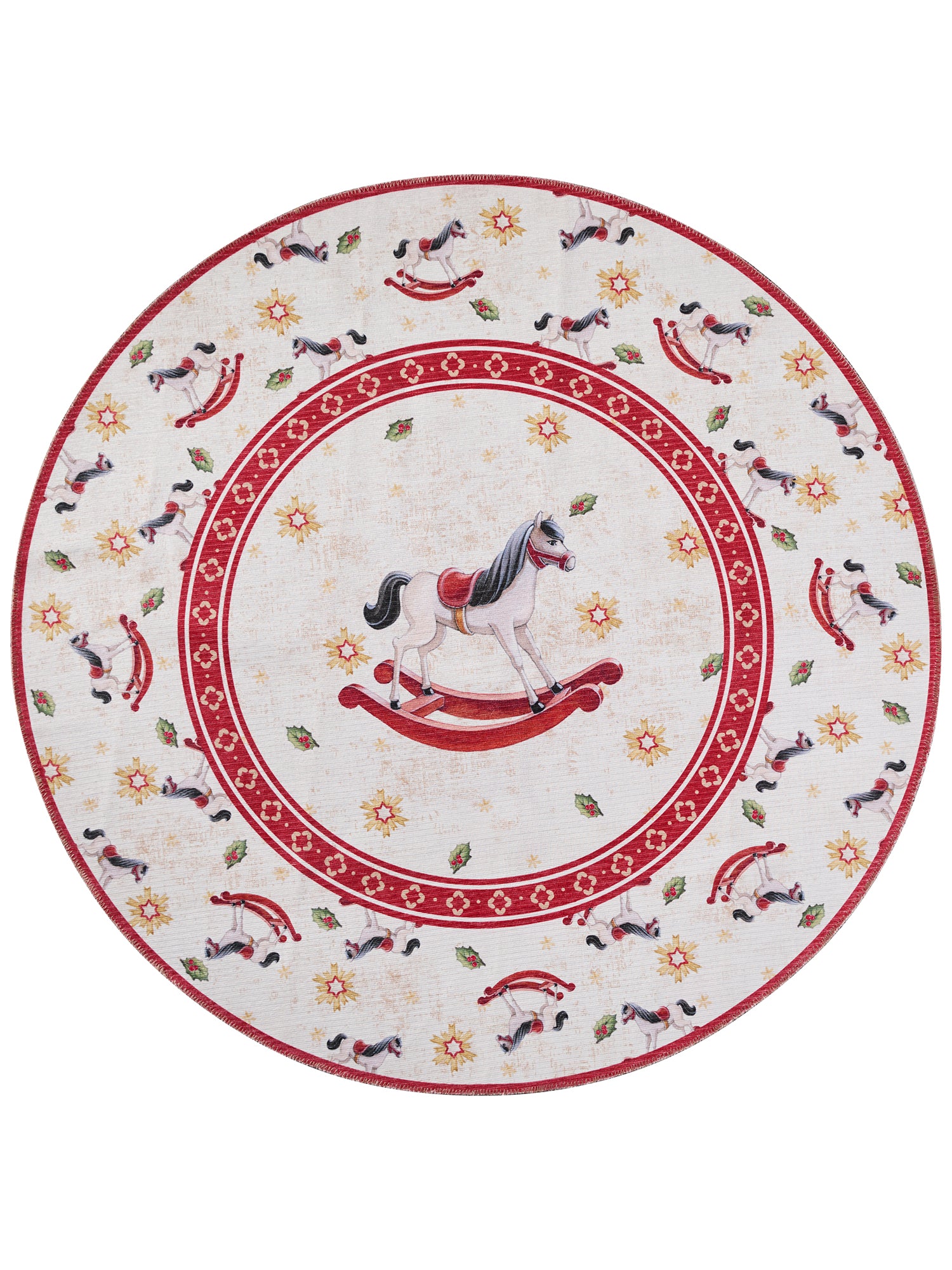 VILLEROY &amp; BOCH TOY'S DELIGHT LIMITED EDITION JULMATTA, GUNGHÄST KRÄMRÖD